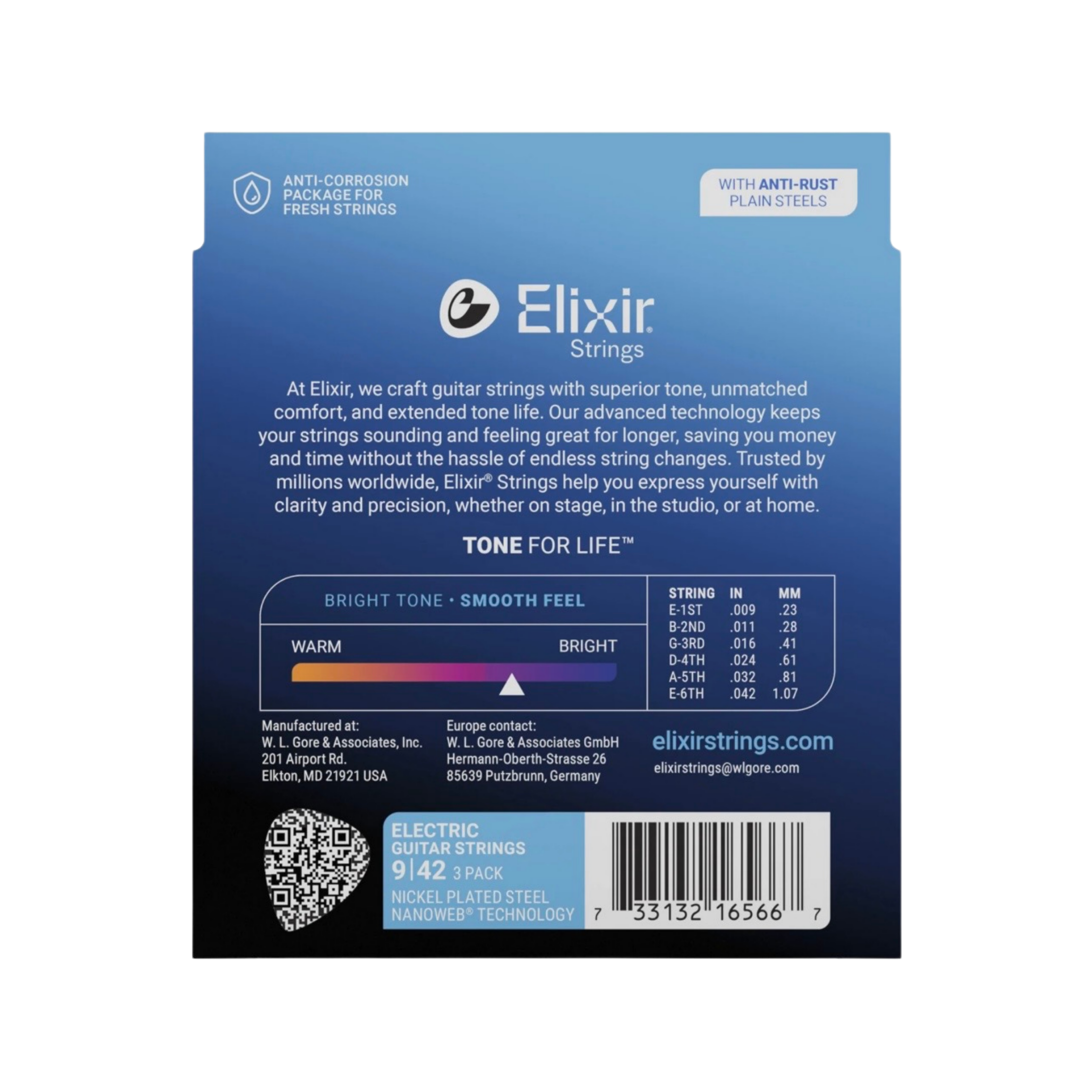 ELIXIR 16566 Nanoweb Electric Guitar Strings, Super Light, 9-42, 3-Pack