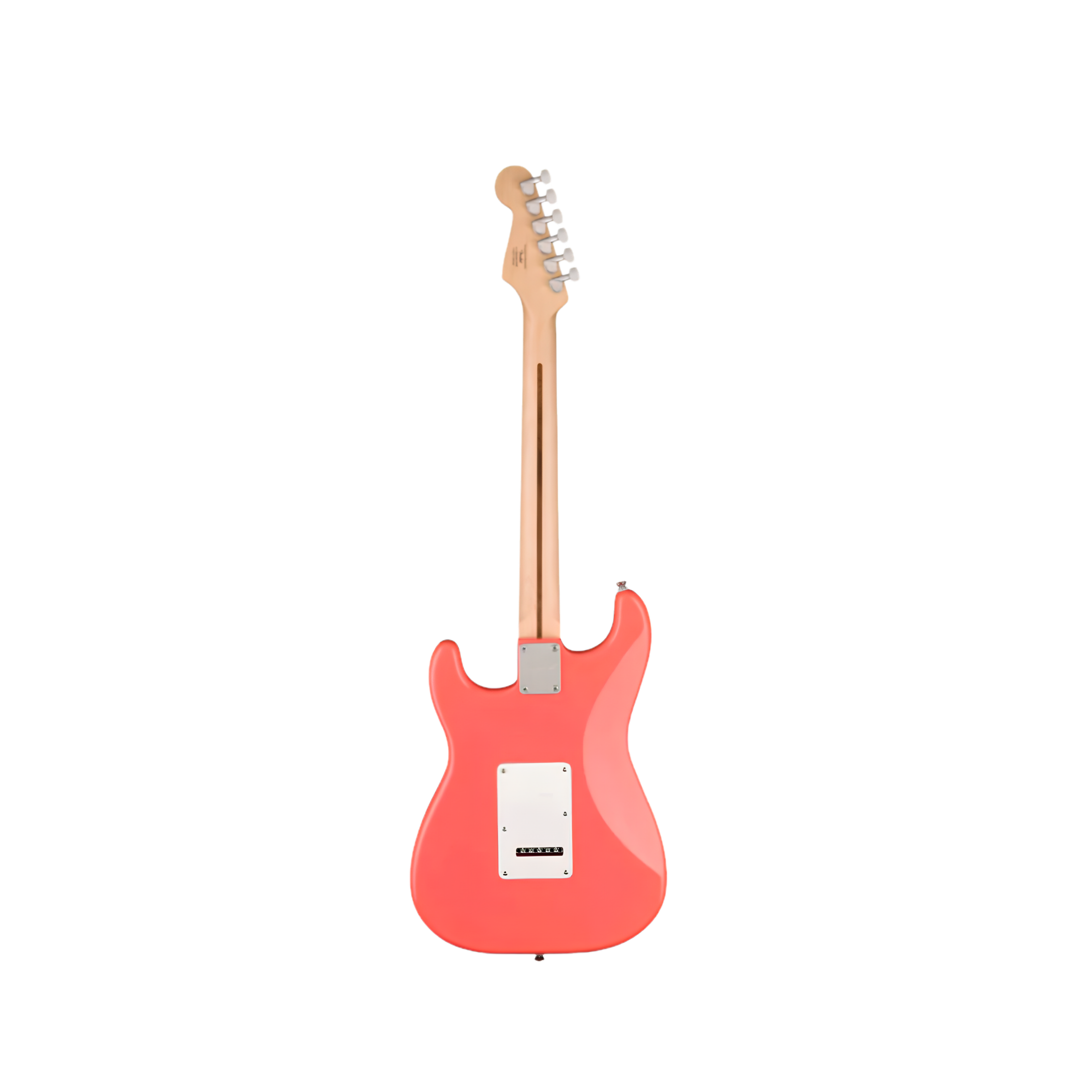 SQUIER Sonic Stratocaster HSS Electric Guitar w/White Pickguard, Maple FB, Tahitian Coral