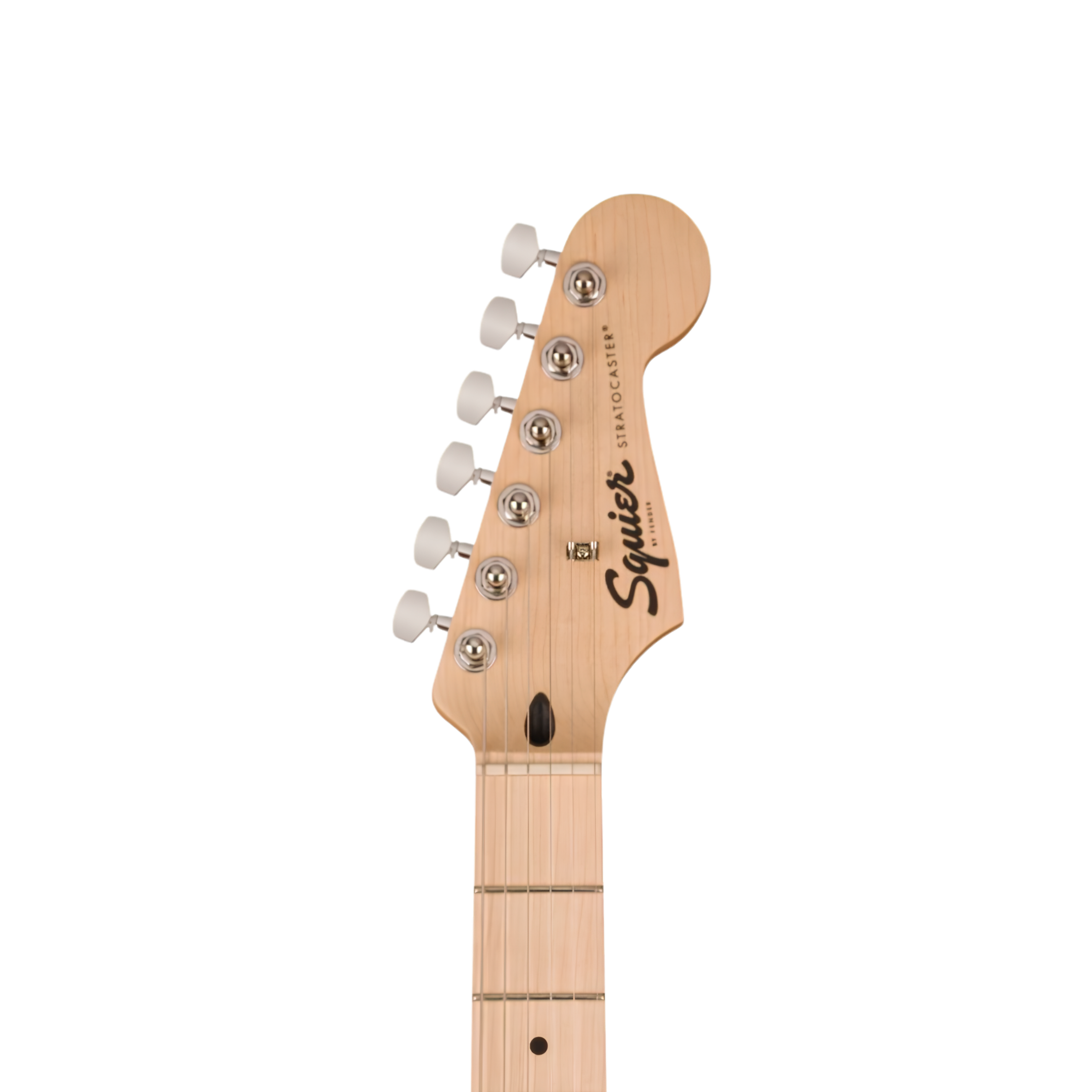 SQUIER Sonic Stratocaster HSS Electric Guitar w/White Pickguard, Maple FB, Tahitian Coral