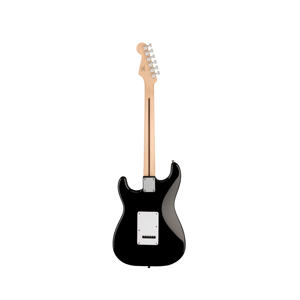 SQUIER Sonic Stratocaster Electric Guitar w/White Pickguard, Maple FB, Black