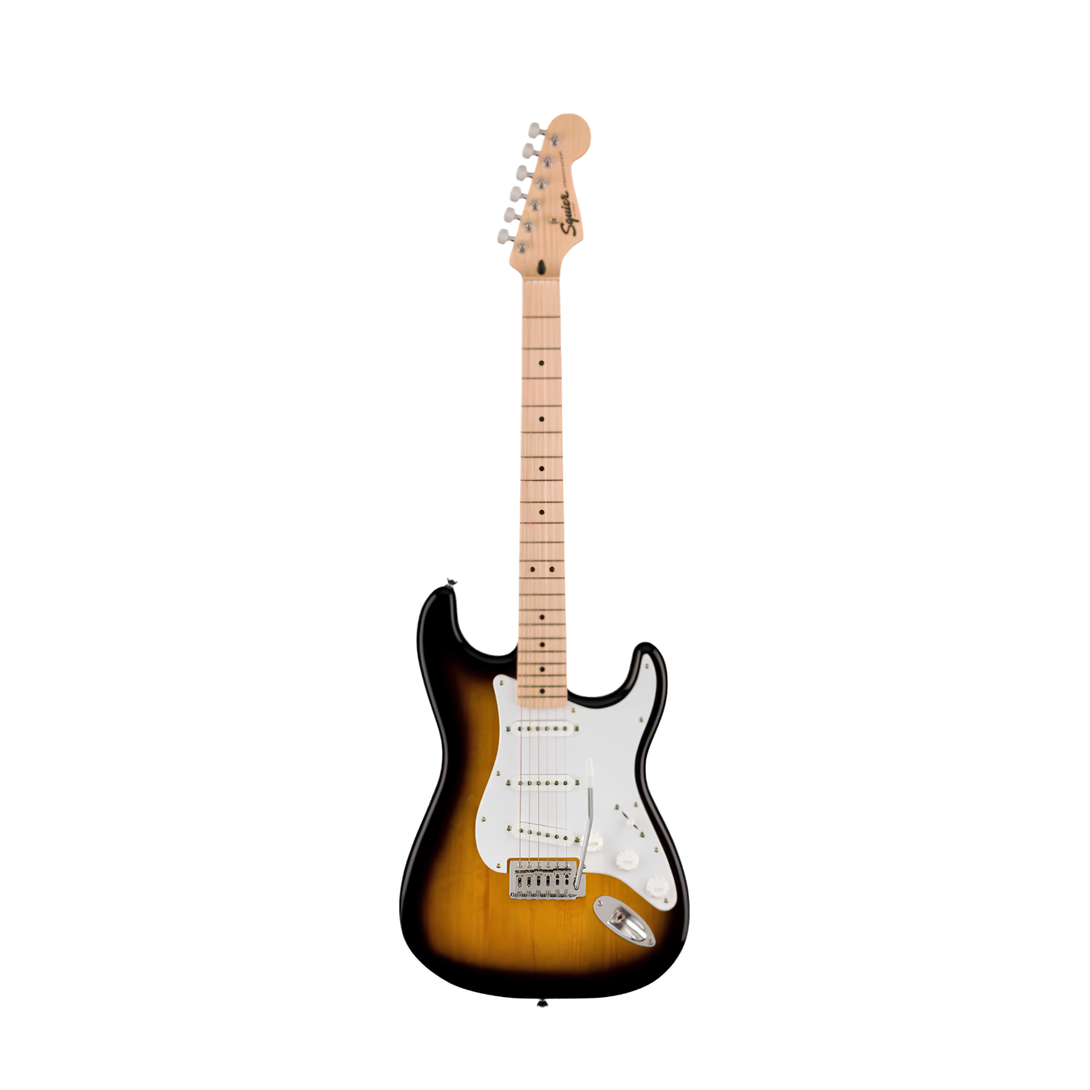 SQUIER Sonic Stratocaster Electric Guitar w/White Pickguard, Maple FB, 2-Color Sunburst