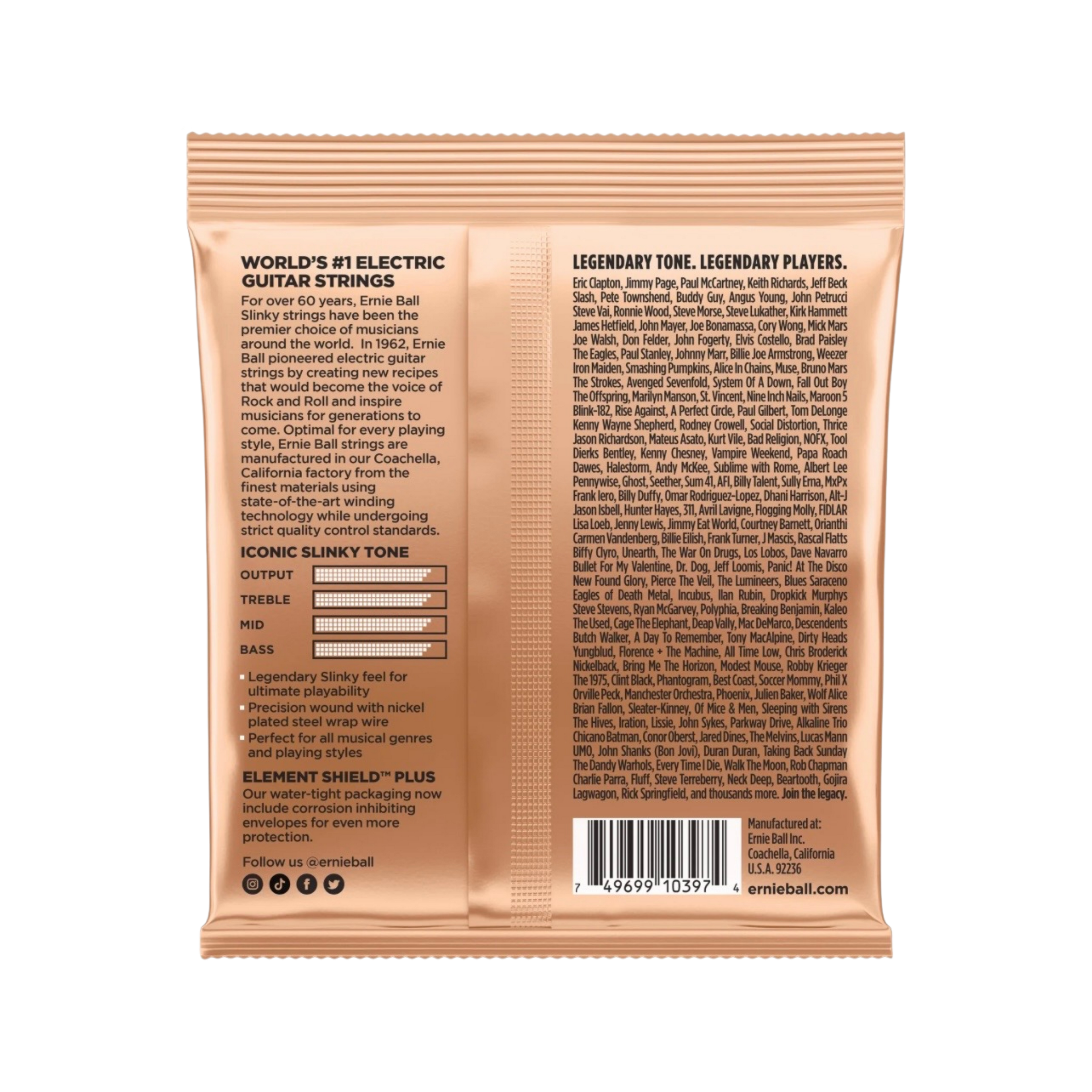 ERNIE BALL Turbo Slinky Nickel Wound Electric Guitar Strings 9.5 - 46