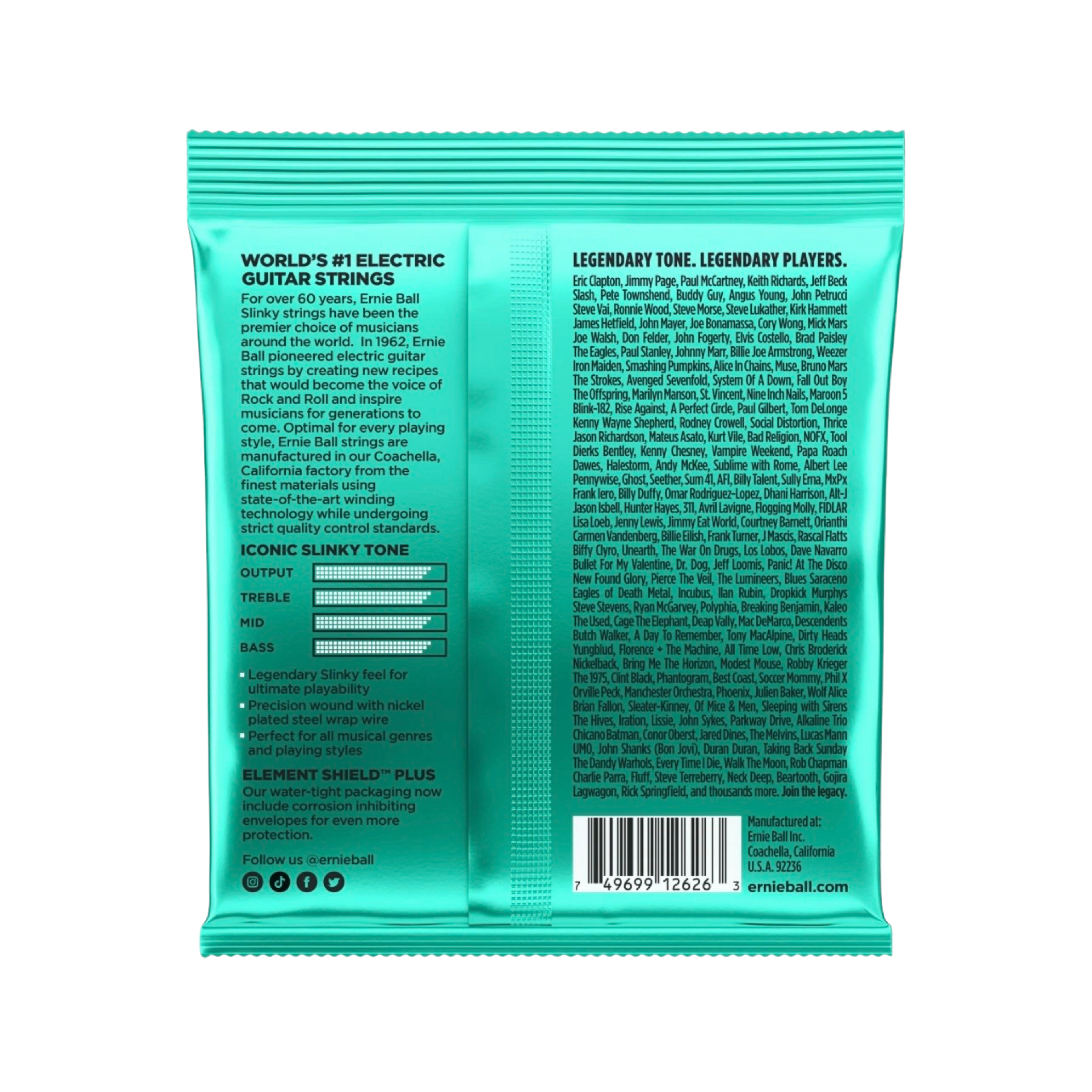 ERNIE BALL Not Even Slinky Nickel Wound Electric Guitar Strings, 12-56