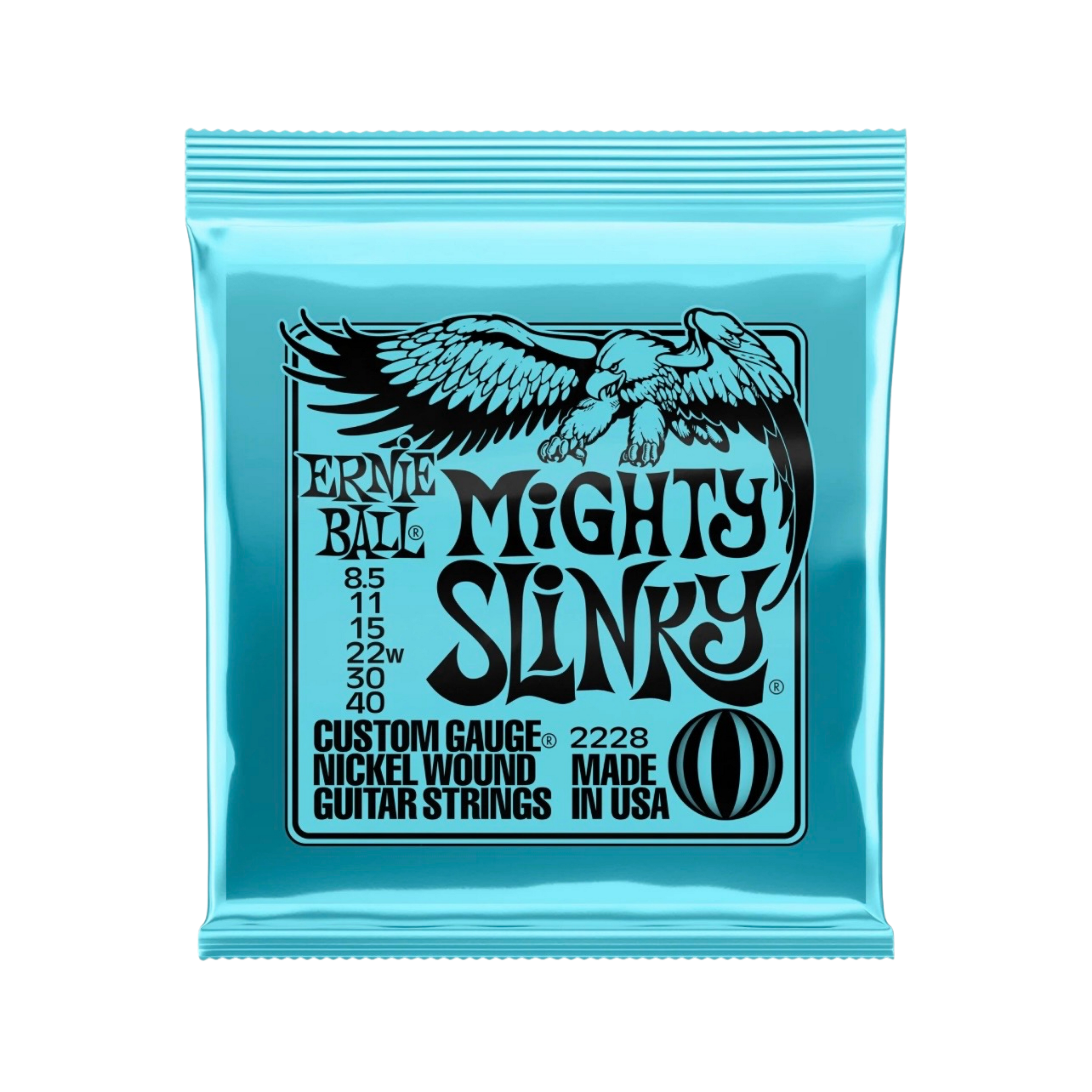 ERNIE BALL Mighty Slinky Nickel Wound Electric Guitar Strings, 8.5-40