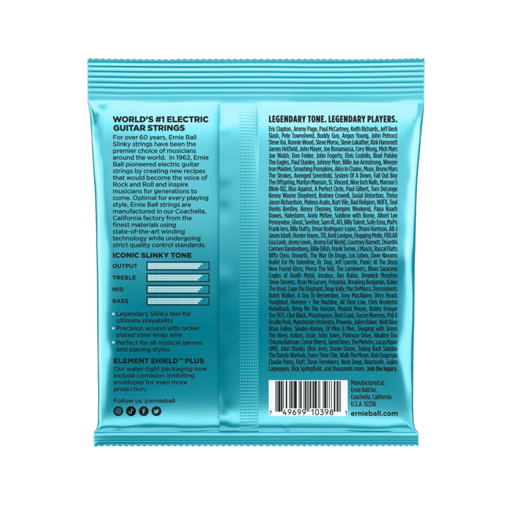 ERNIE BALL Mighty Slinky Nickel Wound Electric Guitar Strings, 8.5-40