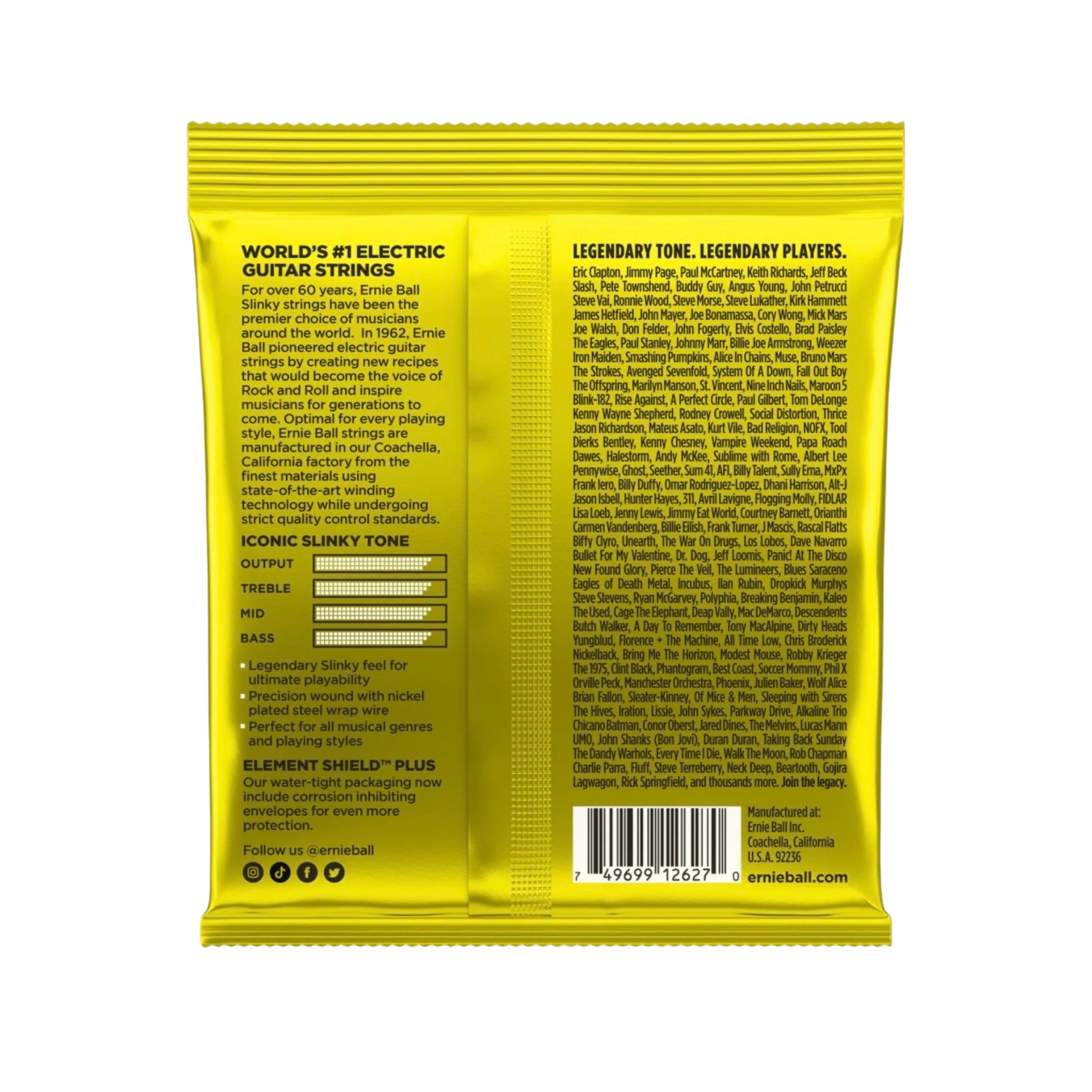 ERNIE BALL Beefy Slinky Nickel Wound Electric Guitar Strings, 11-54