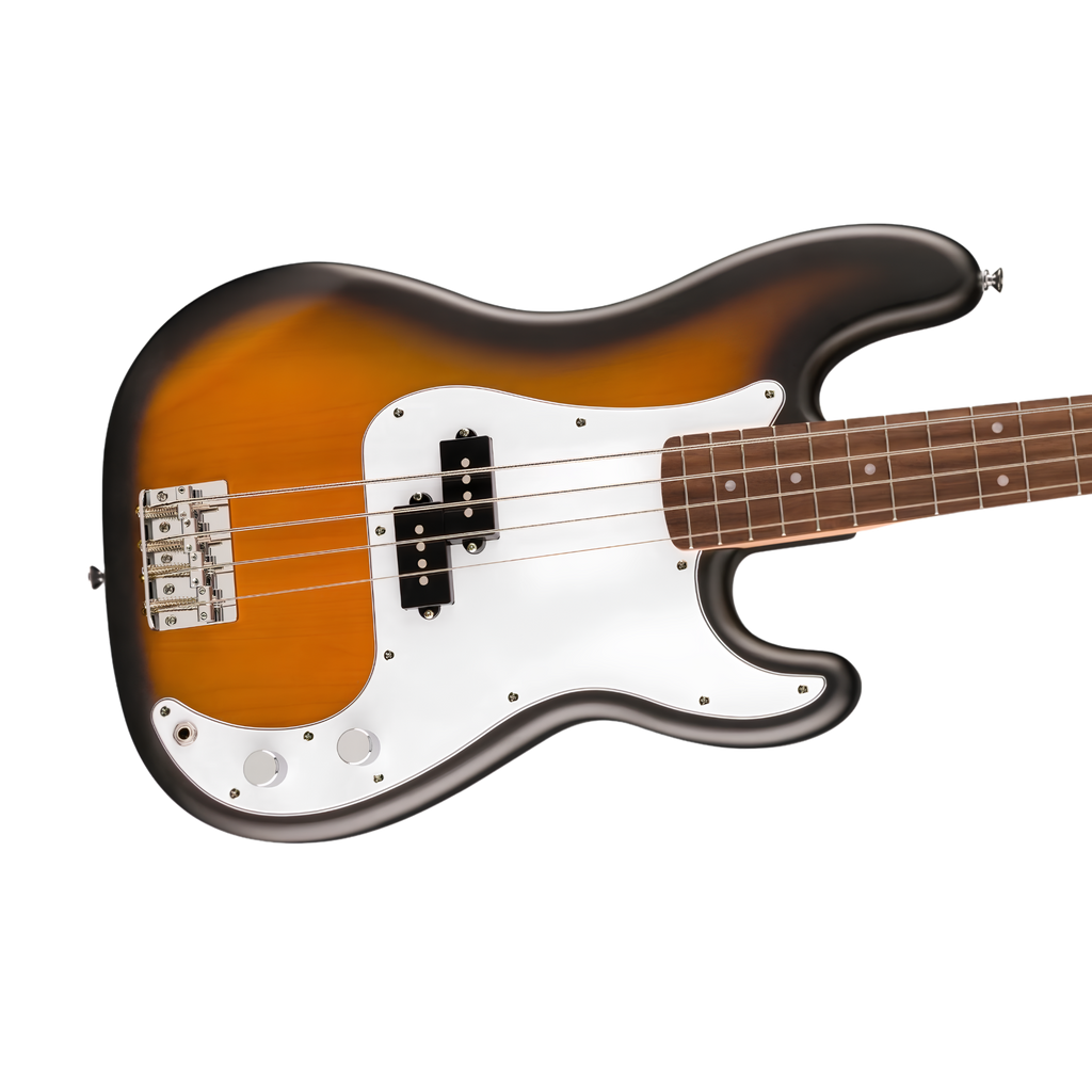 SQUIER Debut Series Precision Bass Guitar, Laurel FB, 2-Colour Sunburst