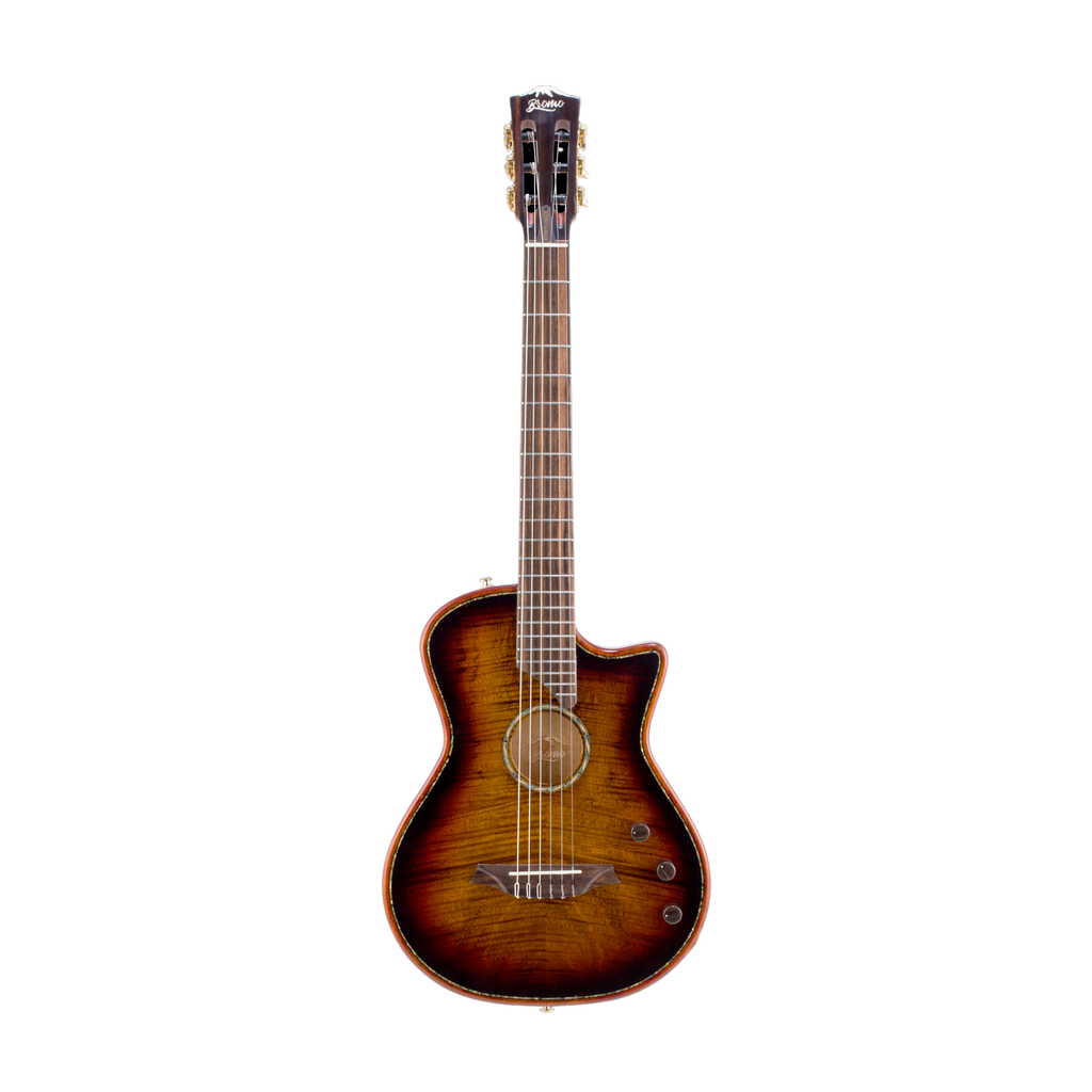 BROMO BEN2C 3ts Fusion Craft Hollow Body Nylon Strings Hybrid Pickup System 3 Tone Sunburst