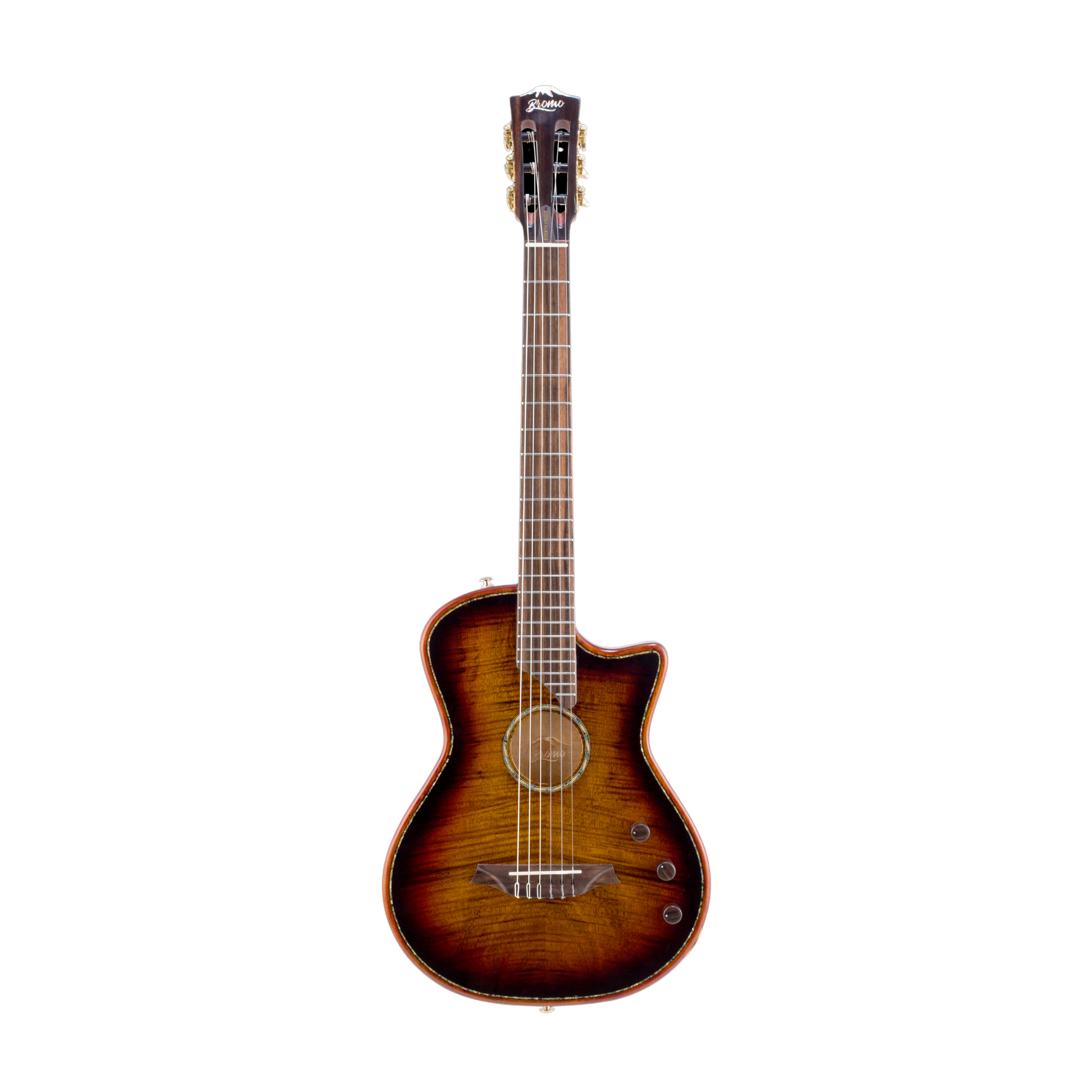 BROMO BEN2C 3ts Fusion Craft Hollow Body Nylon Strings Hybrid Pickup System 3 Tone Sunburst