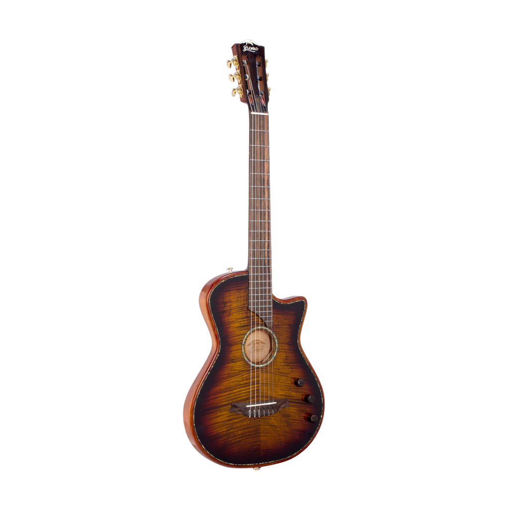 BROMO BEN2C 3ts Fusion Craft Hollow Body Nylon Strings Hybrid Pickup System 3 Tone Sunburst
