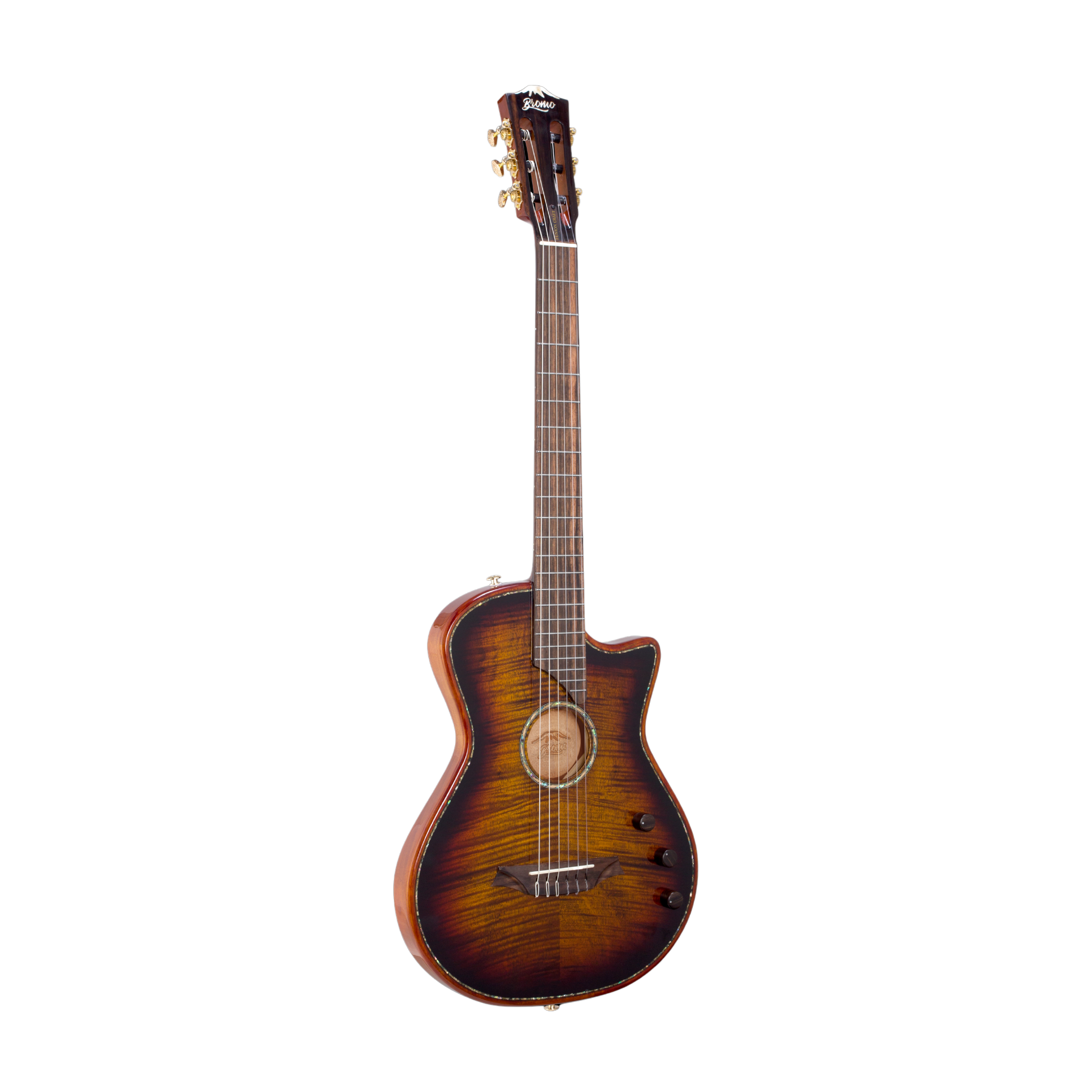 BROMO BEN2C 3ts Fusion Craft Hollow Body Nylon Strings Hybrid Pickup System 3 Tone Sunburst