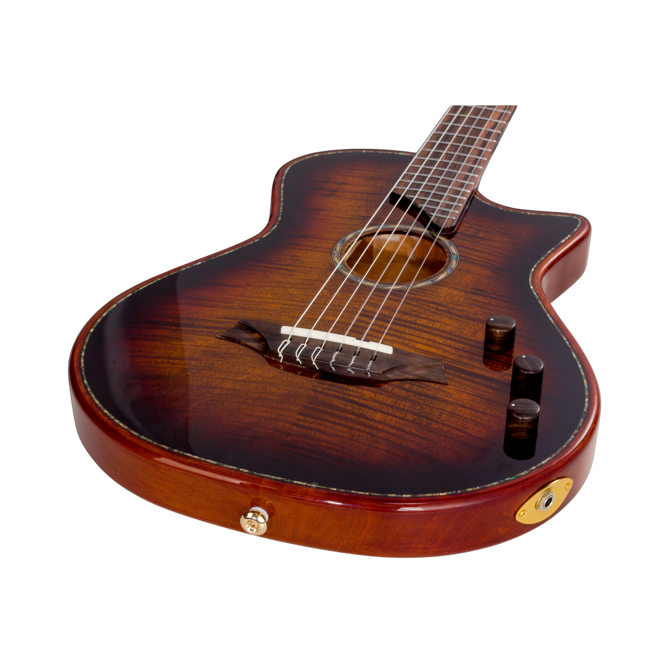 BROMO BEN2C 3ts Fusion Craft Hollow Body Nylon Strings Hybrid Pickup System 3 Tone Sunburst
