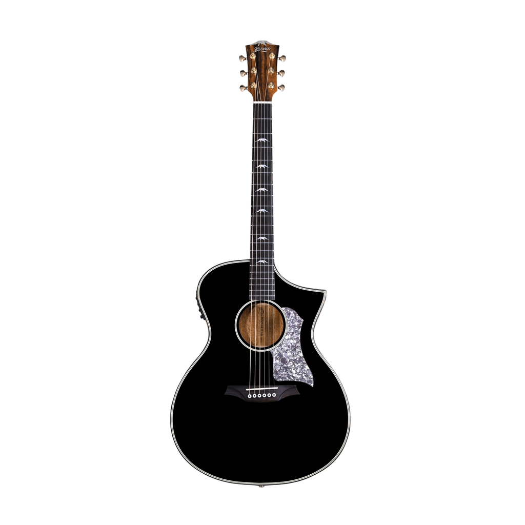 BROMO BAN4CE bk Solid Top Acoustic-Electric Guitar Hillside Auditorium Cutaway Black