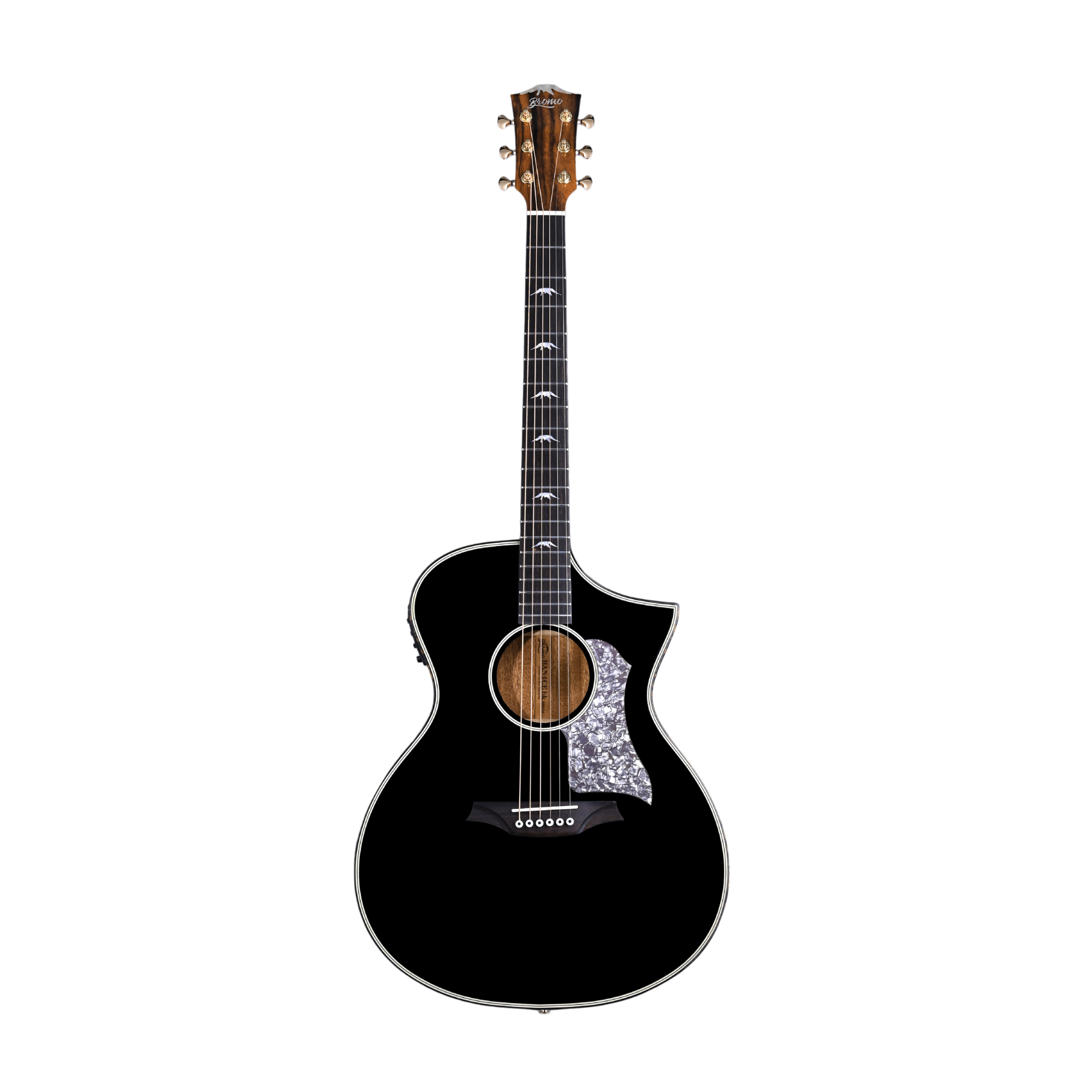 BROMO BAN4CE bk Solid Top Acoustic-Electric Guitar Hillside Auditorium Cutaway Black