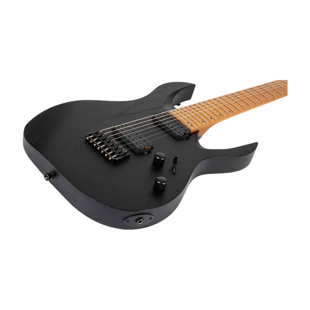 SPIRA S607 ABK Stratocaster Electric Guitar 7 Strings Black