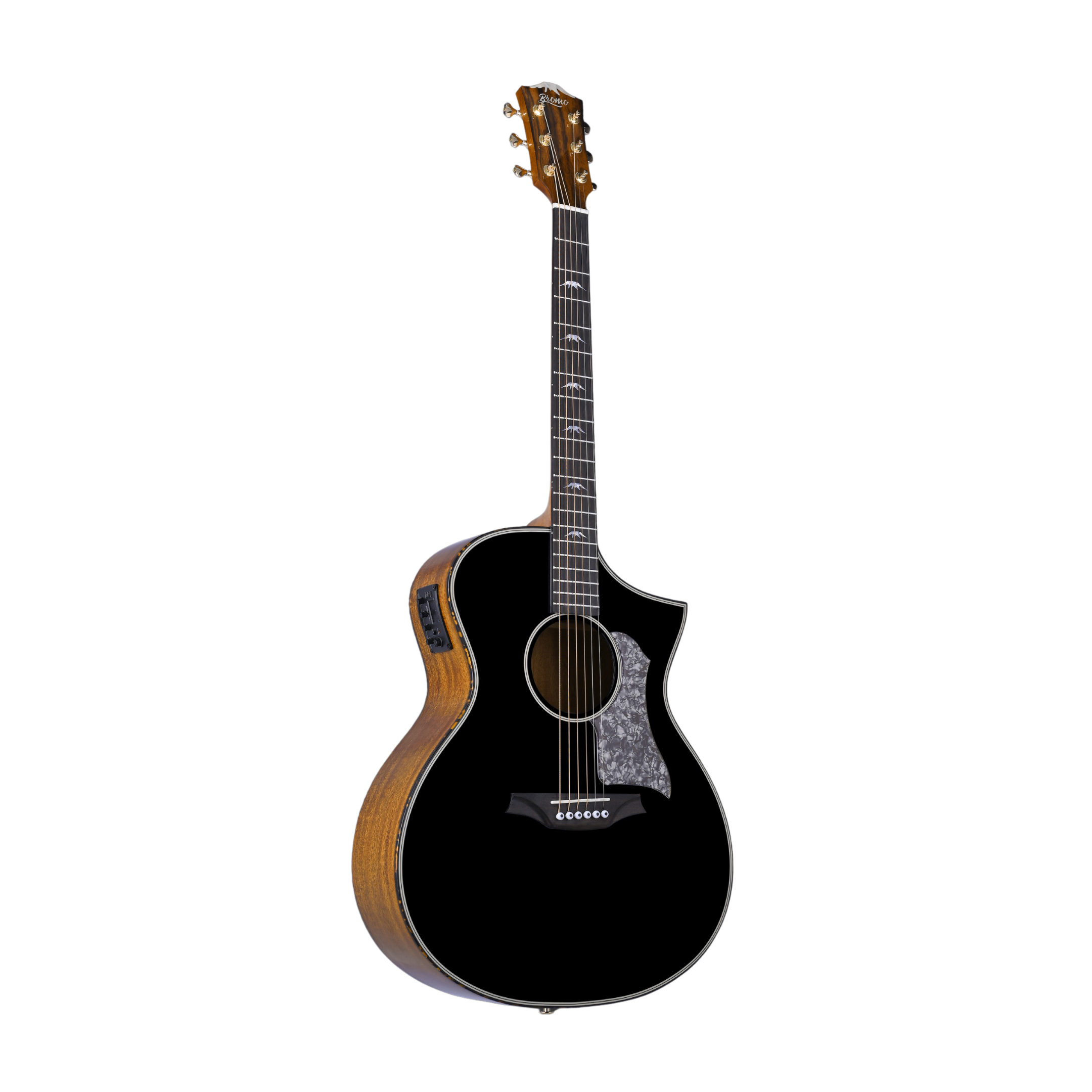 BROMO BAN4CE bk Solid Top Acoustic-Electric Guitar Hillside Auditorium Cutaway Black