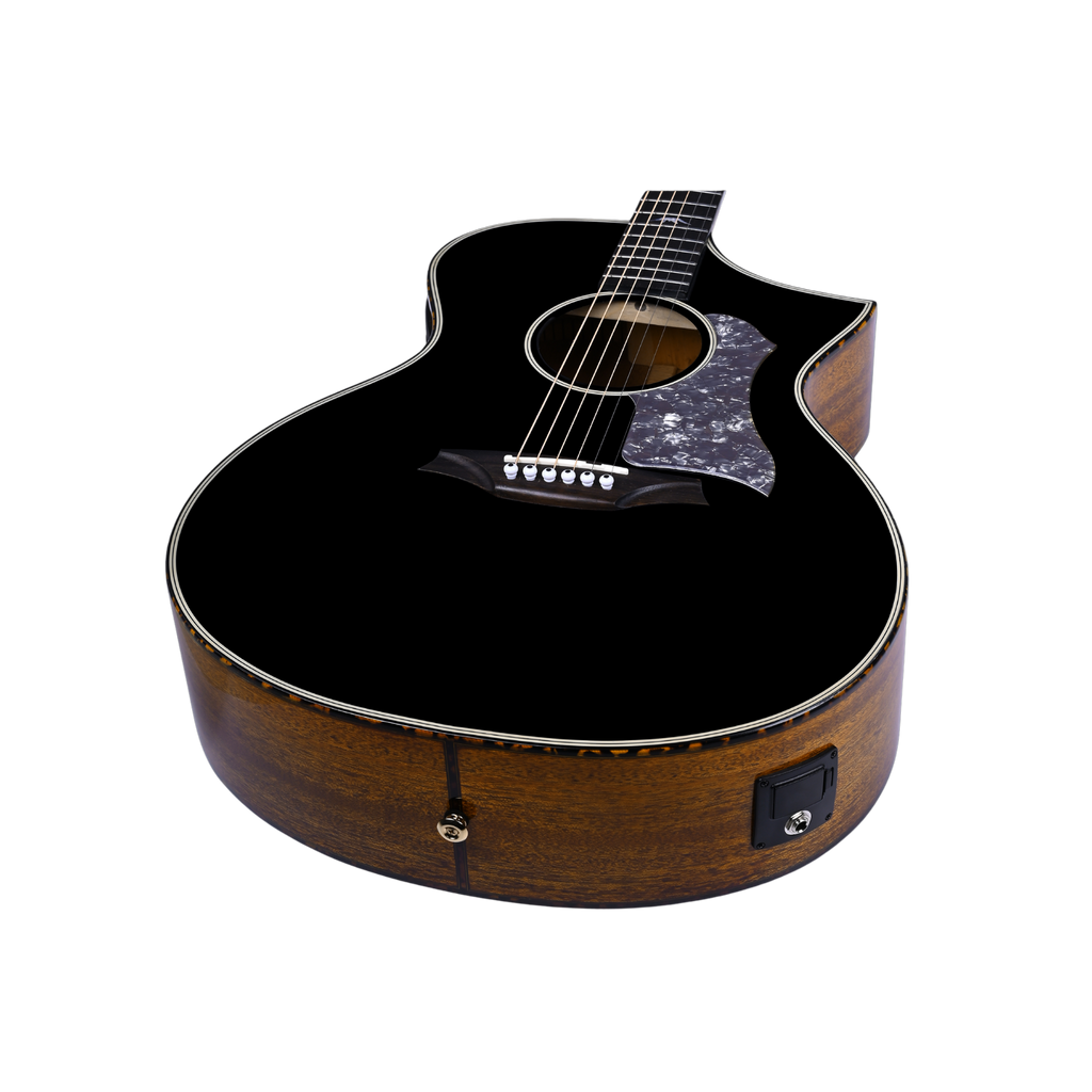 BROMO BAN4CE bk Solid Top Acoustic-Electric Guitar Hillside Auditorium Cutaway Black