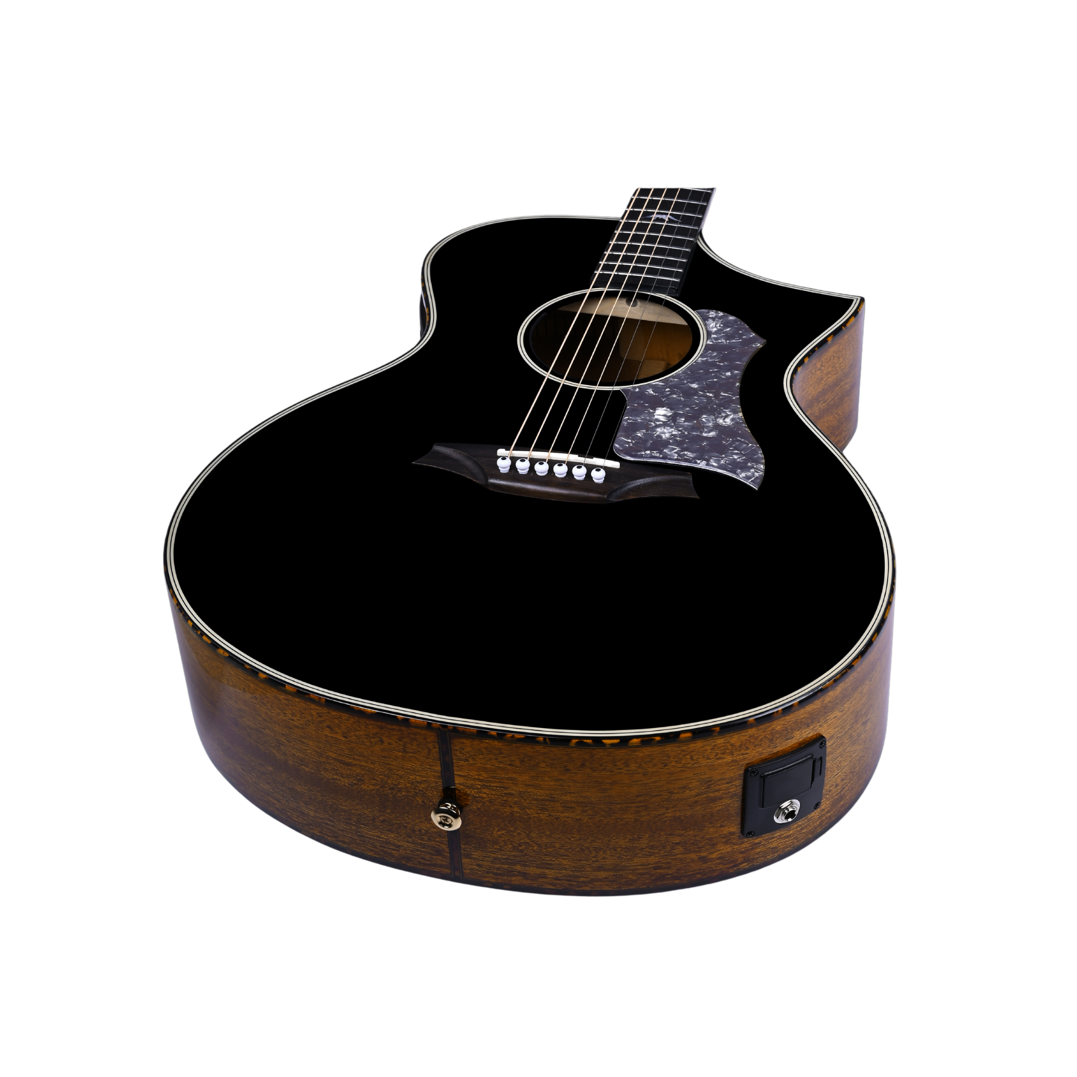 BROMO BAN4CE bk Solid Top Acoustic-Electric Guitar Hillside Auditorium Cutaway Black