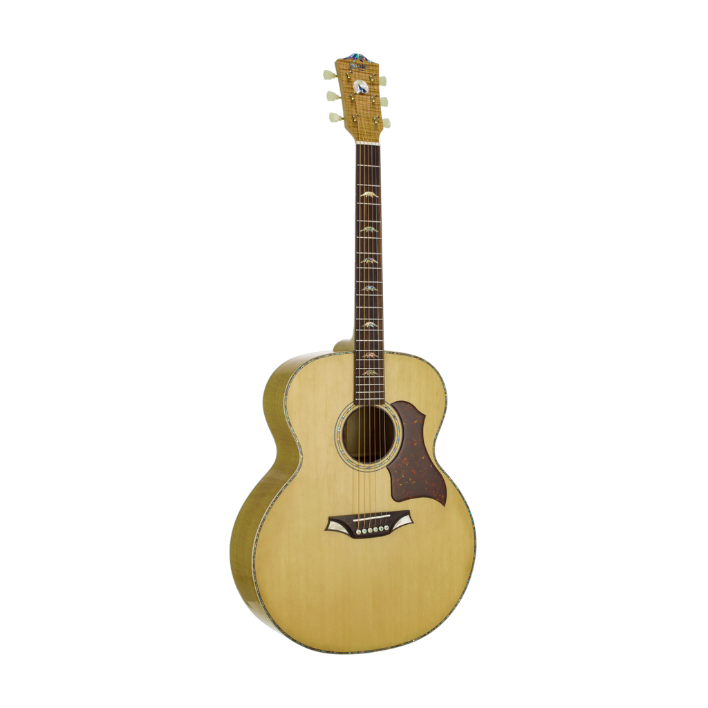 BROMO BAN7E Jumbo Acoustic-Electric Guitar Fishman Sonitone Pickup Systems Natural