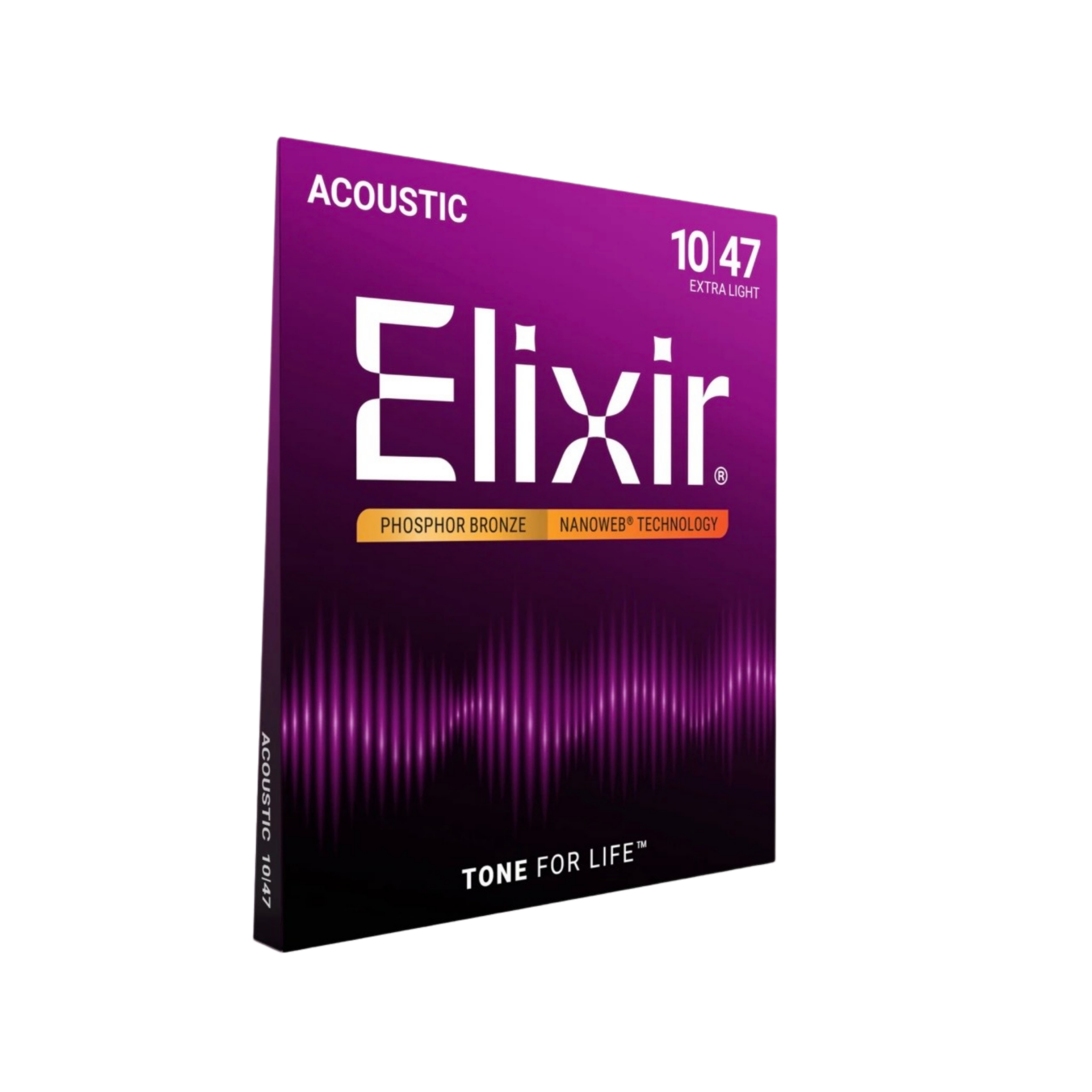 ELIXIR 16002 Nanoweb Phosphor Bronze Acoustic Guitar Strings, Extra Light, 10-47