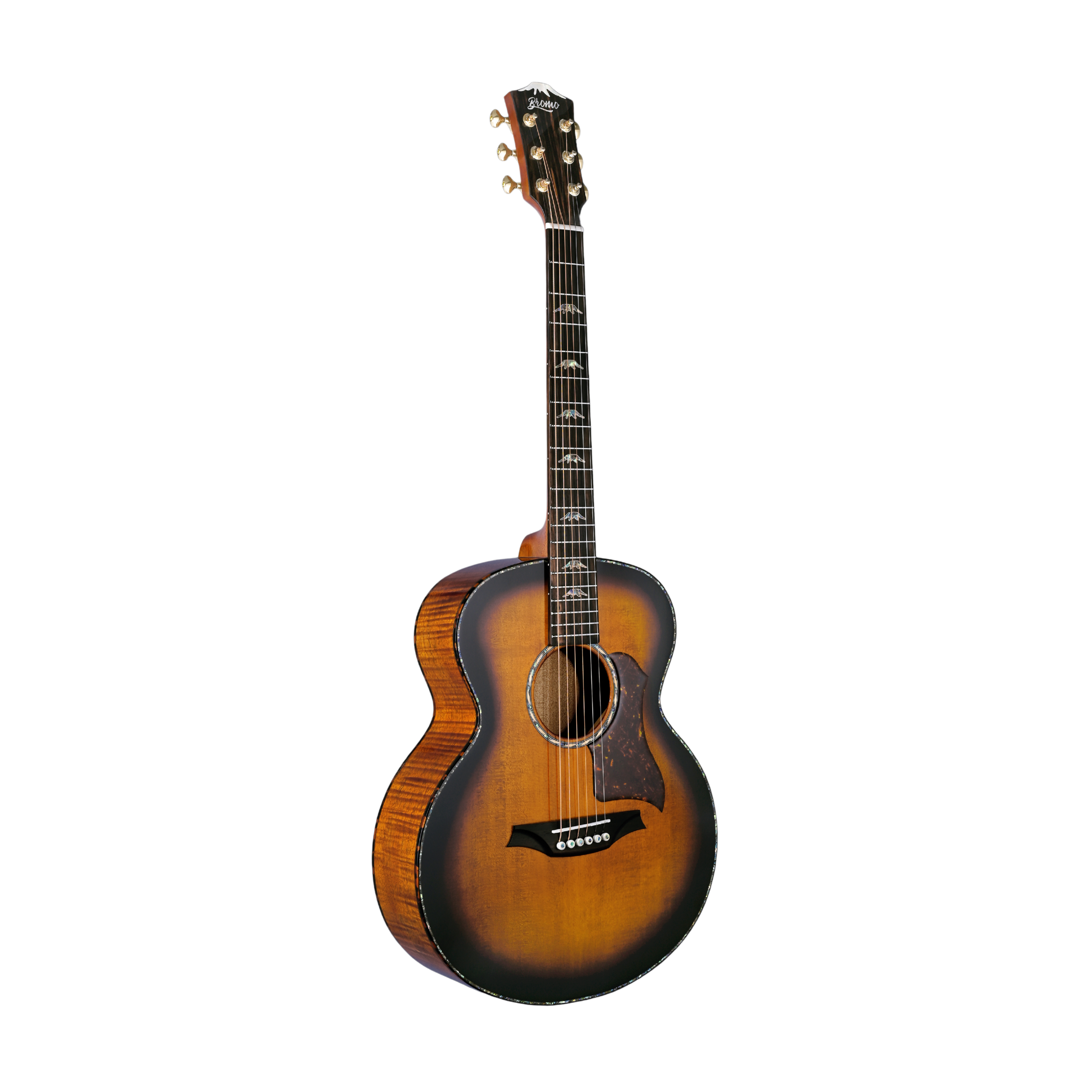 BROMO BAN8E vs Mini Jumbo Flame Okoume Acoustic-Electric Guitar Fishman Sonitone Natural