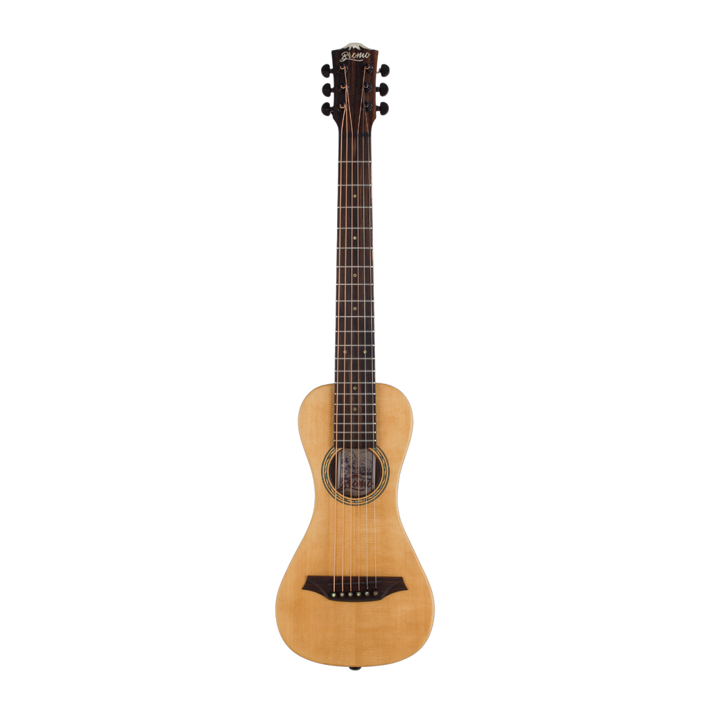 BROMO BAR3E Traveller Guitar All Solid With Preamp Shoulder Strap Natural