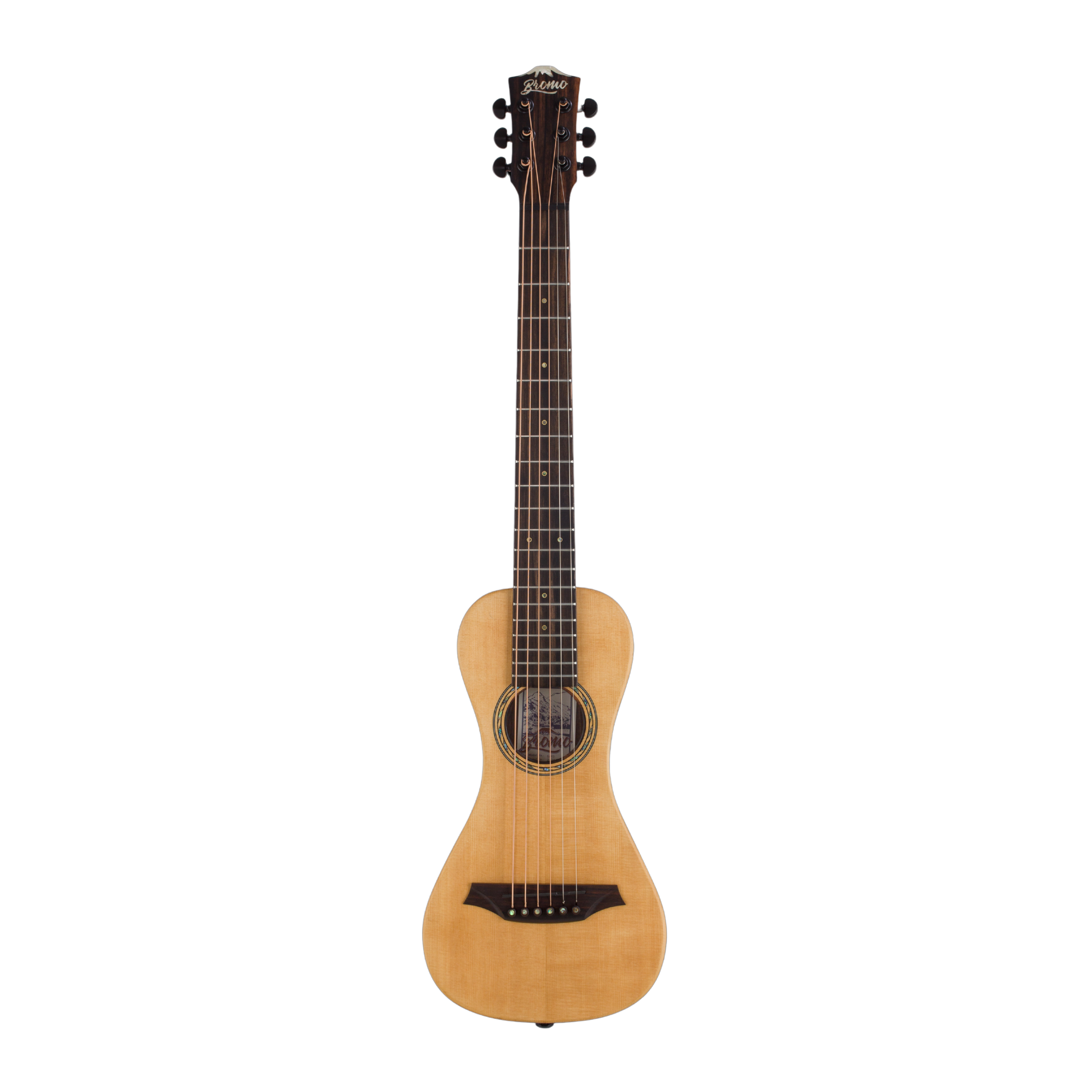 BROMO BAR3E Traveller Guitar All Solid With Preamp Shoulder Strap Natural