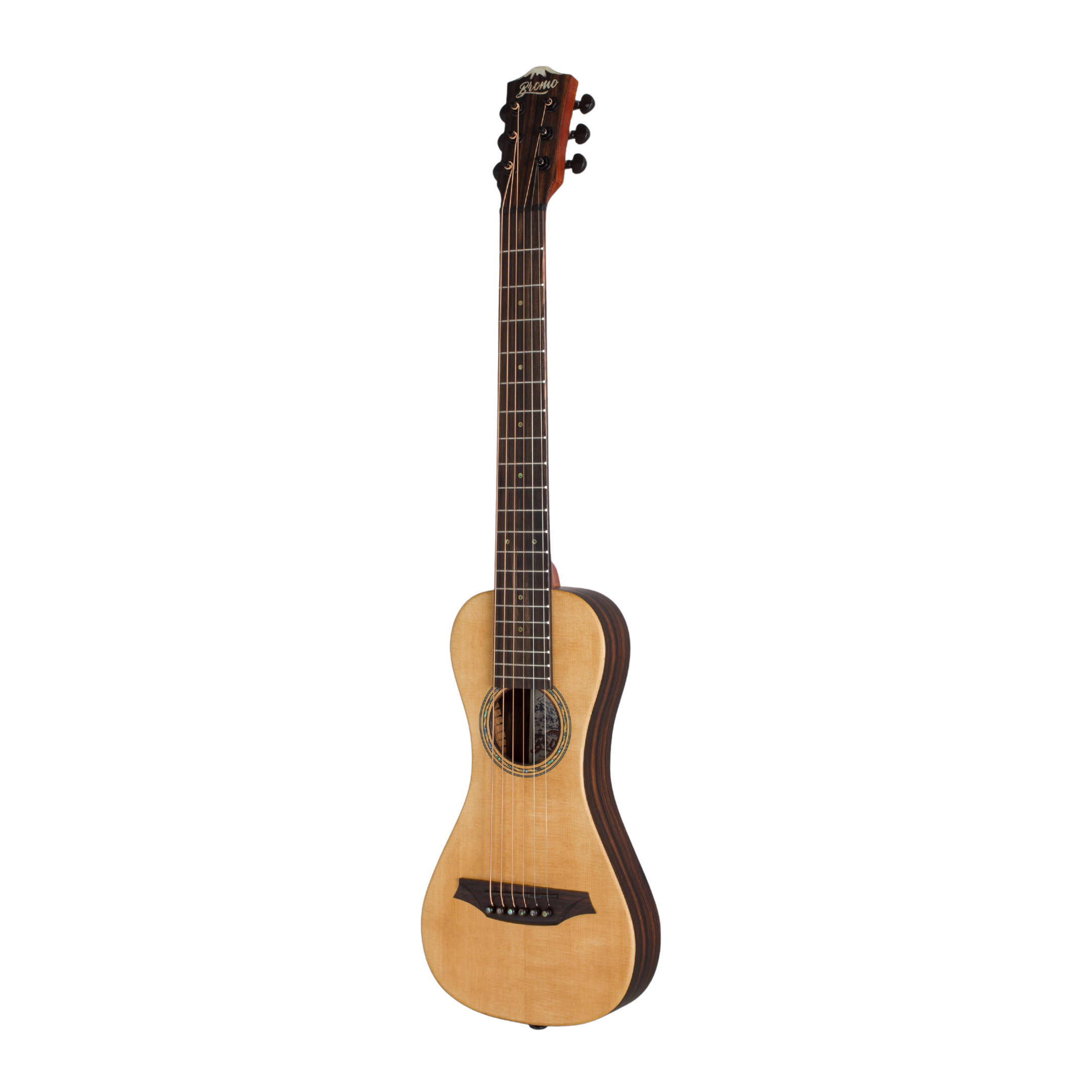 BROMO BAR3E Traveller Guitar All Solid With Preamp Shoulder Strap Natural