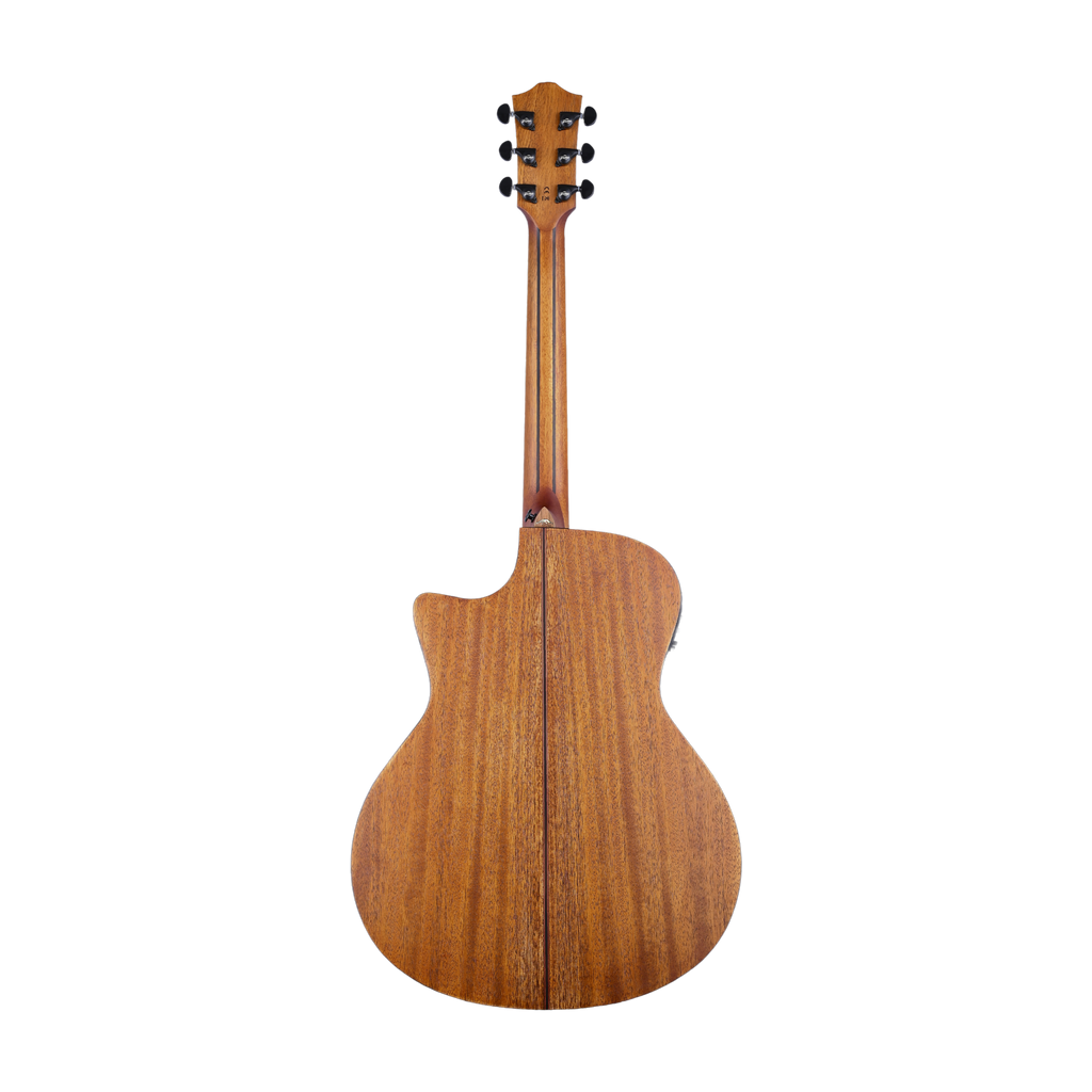 BROMO BAT2MCE Auditorium Guitar EQ Cutaway Solid Mahogany Top Natural