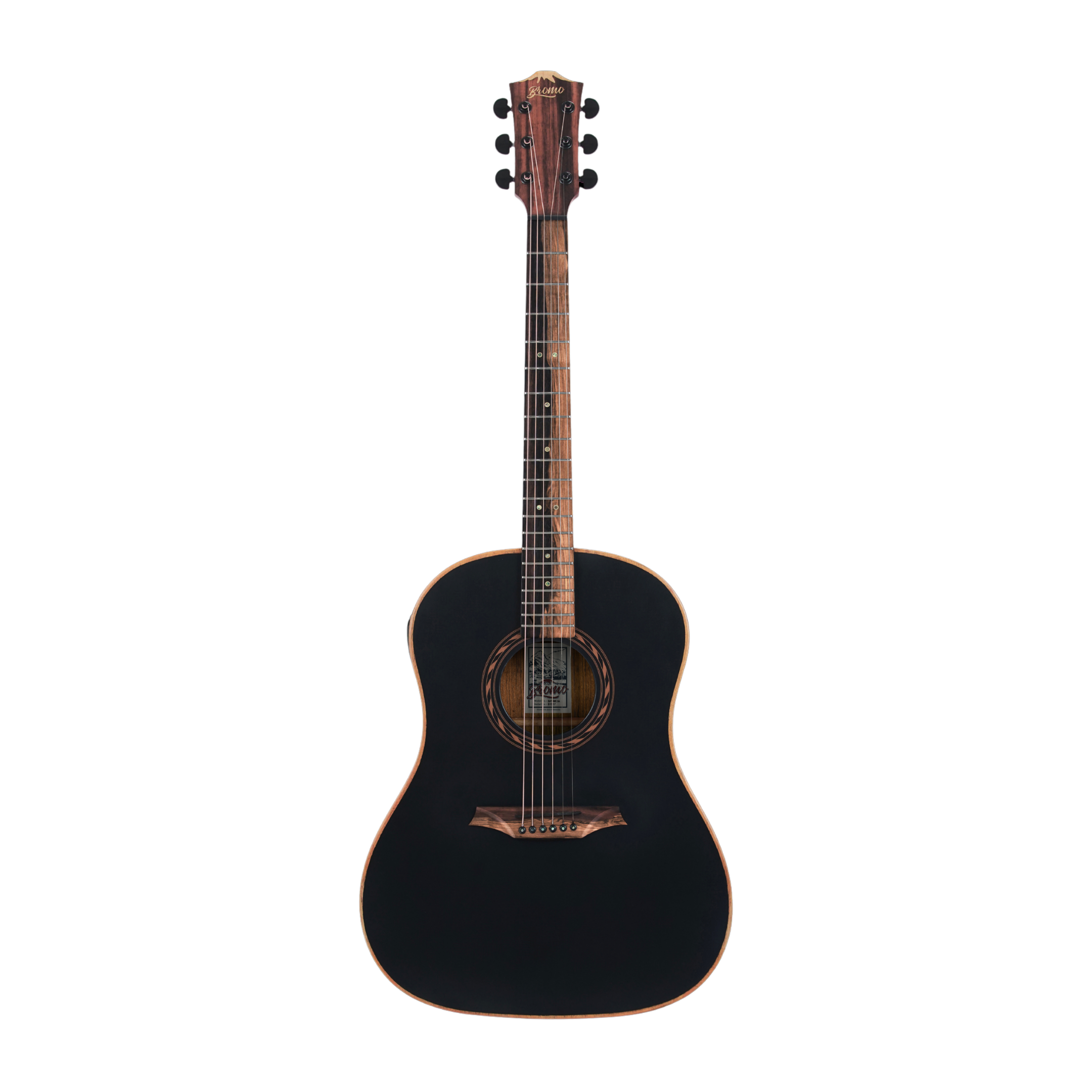 BROMO BAT9MEBK Dreadnought Acoustic Electric Guitar Mahogany Top Black