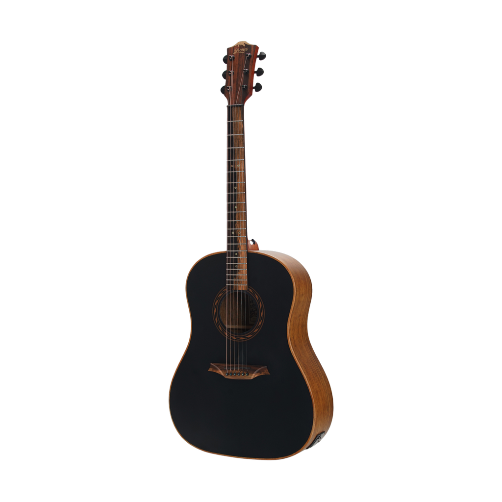 BROMO BAT9MEBK Dreadnought Acoustic Electric Guitar Mahogany Top Black
