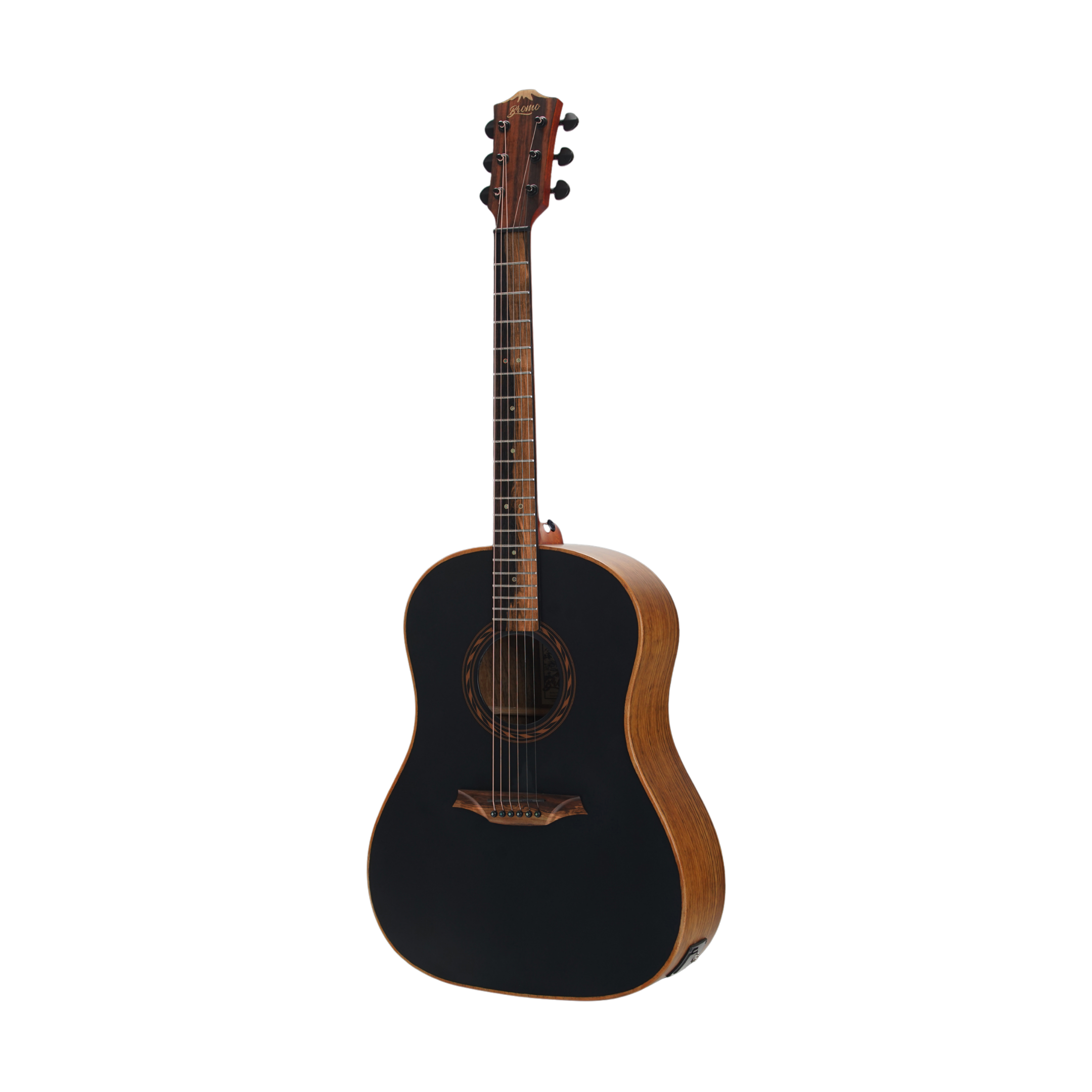 BROMO BAT9MEBK Dreadnought Acoustic Electric Guitar Mahogany Top Black