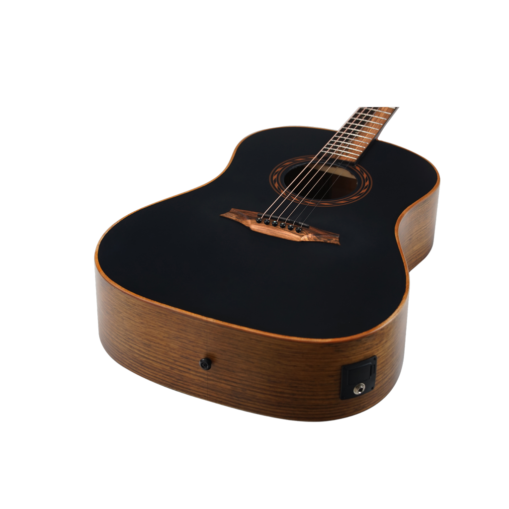 BROMO BAT9MEBK Dreadnought Acoustic Electric Guitar Mahogany Top Black