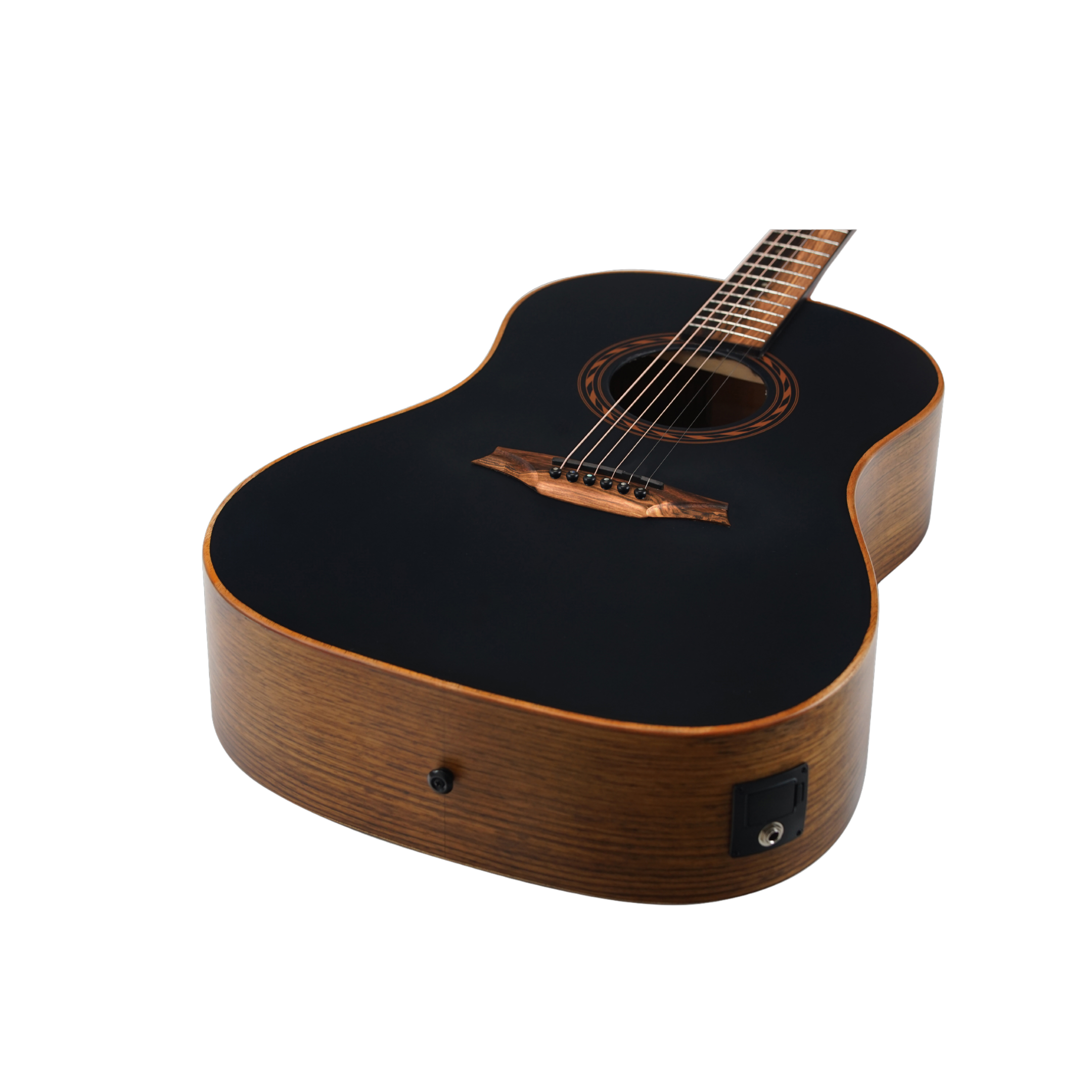 BROMO BAT9MEBK Dreadnought Acoustic Electric Guitar Mahogany Top Black