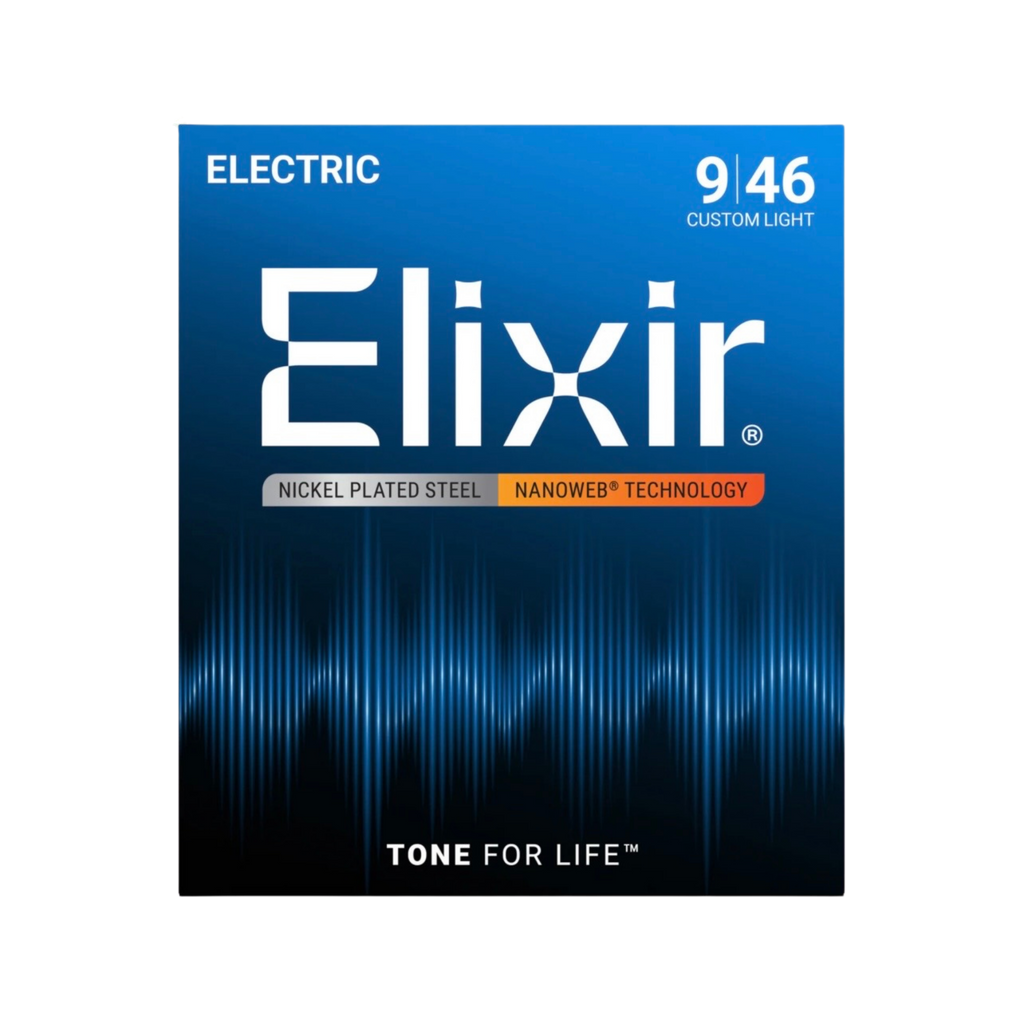 ELIXIR 12027 Nanoweb Electric Guitar Strings, Custom Light, 9-46