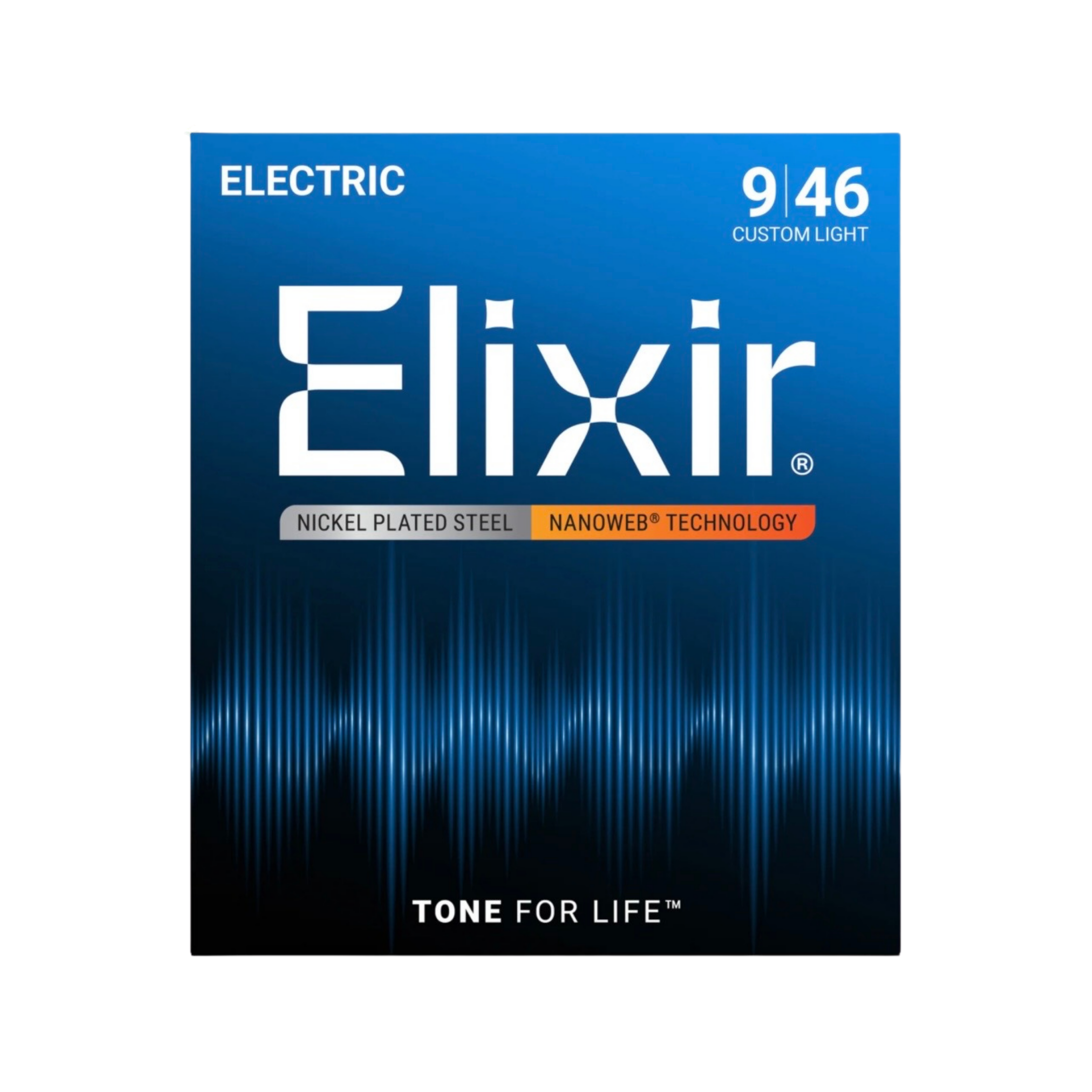 ELIXIR 12027 Nanoweb Electric Guitar Strings, Custom Light, 9-46