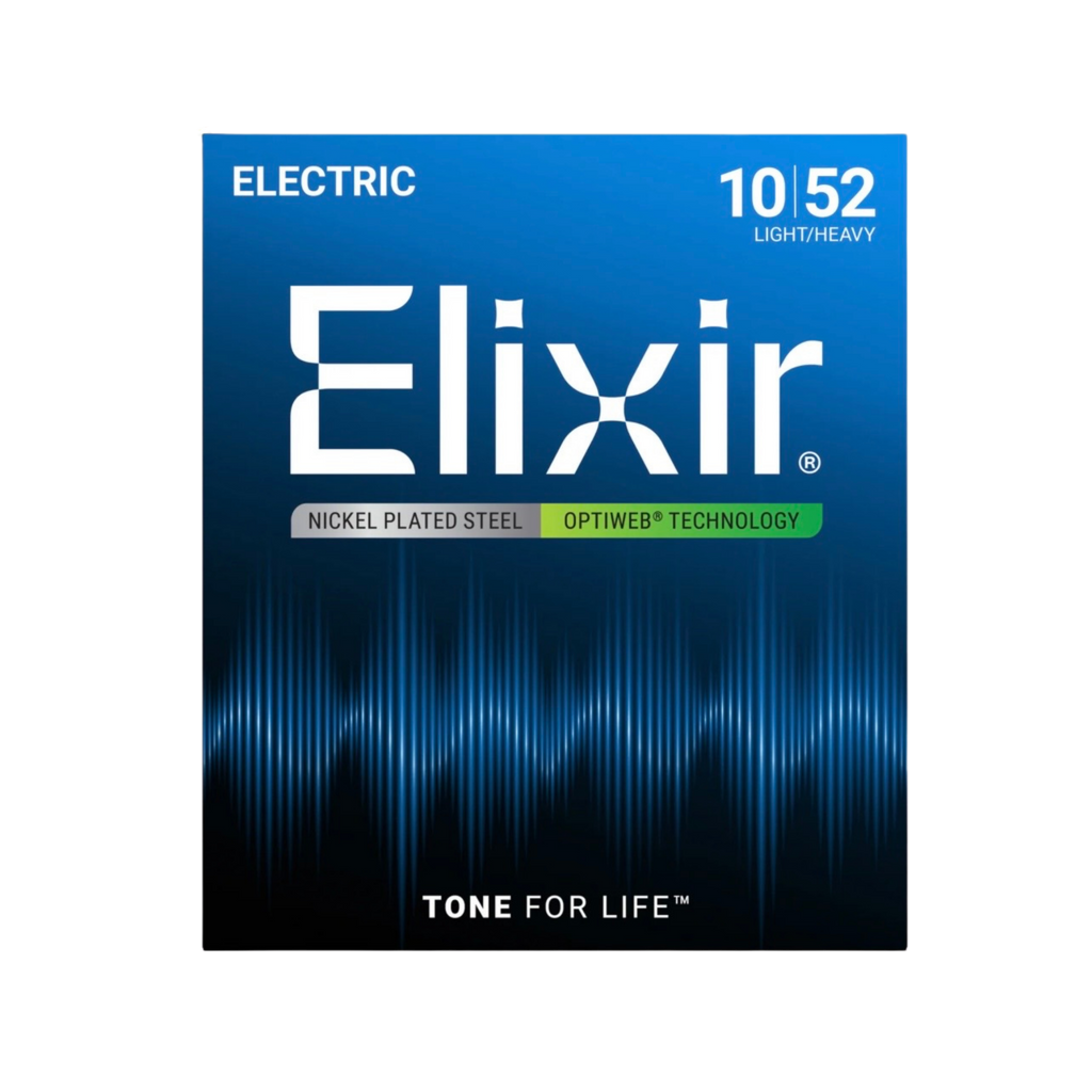 ELIXIR 19077 Optiweb Electric Guitar Strings, Light-Heavy, 10-52