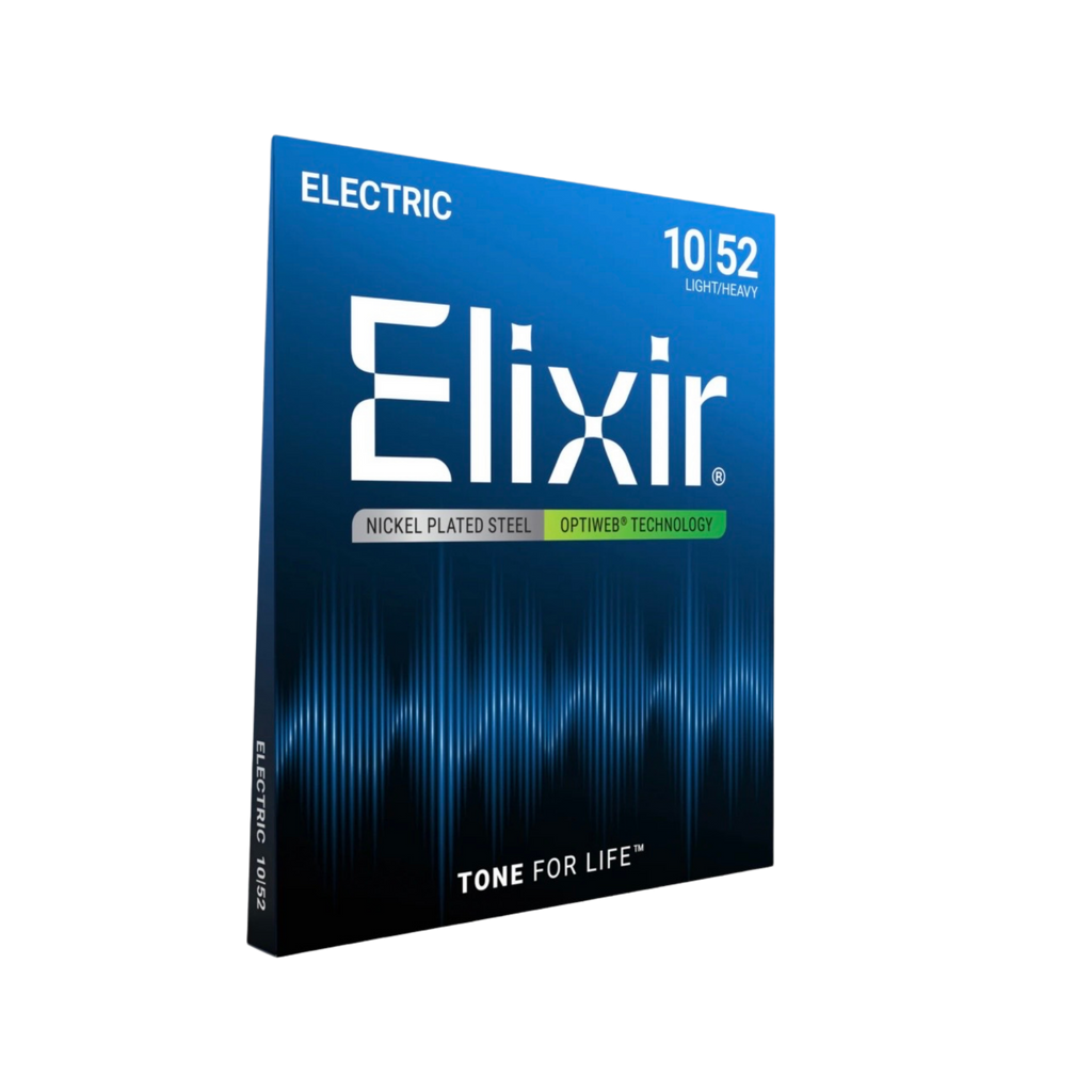 ELIXIR 19077 Optiweb Electric Guitar Strings, Light-Heavy, 10-52