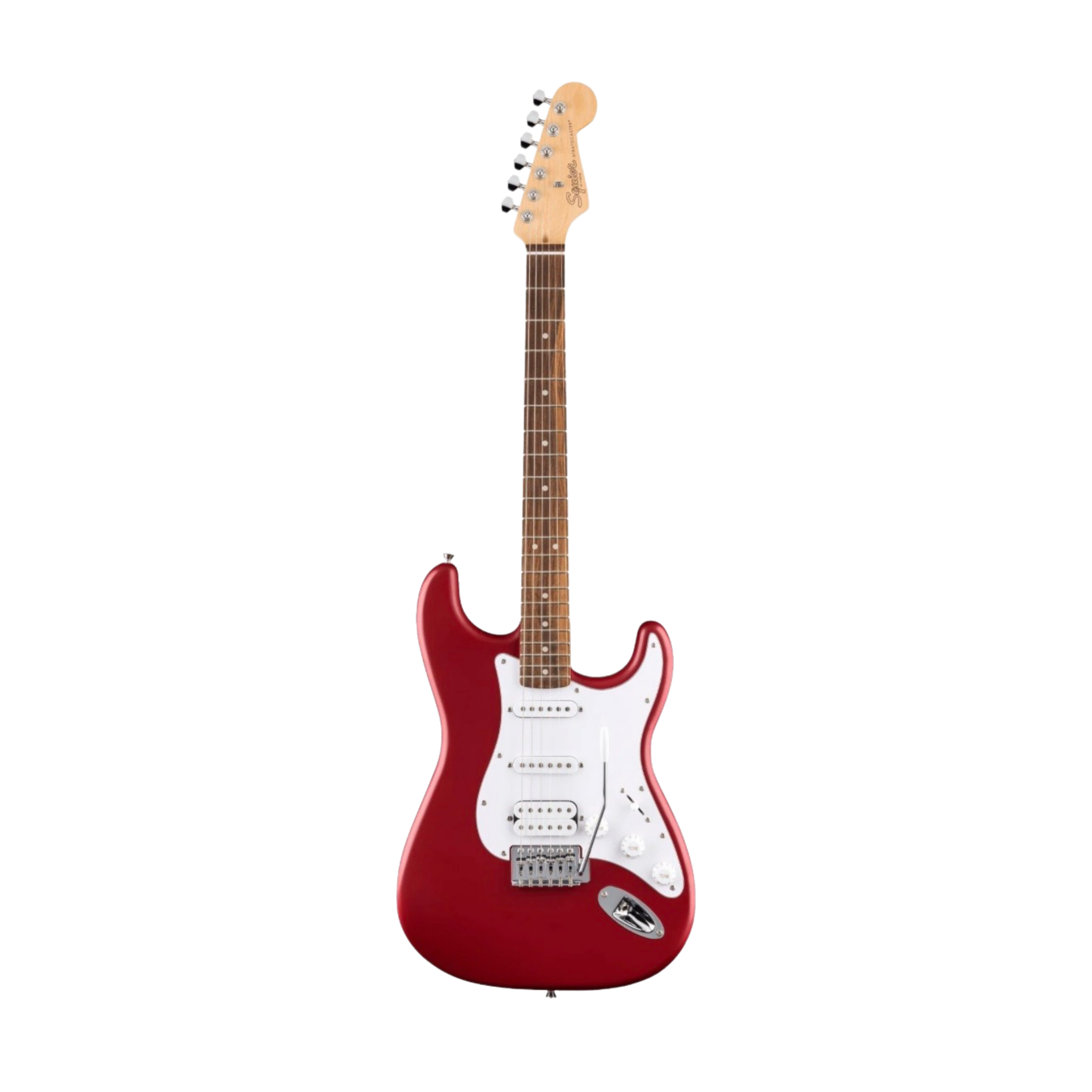SQUIER Debut Series Stratocaster HSS Electric Guitar, Laurel FB, Dakota Red