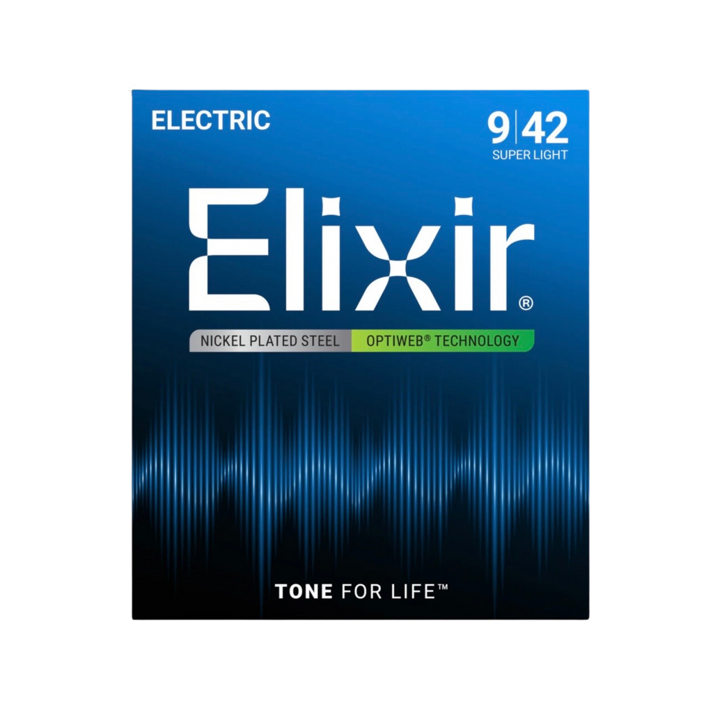 ELIXIR 19002 Optiweb Electric Guitar Strings, Super Light, 09-42