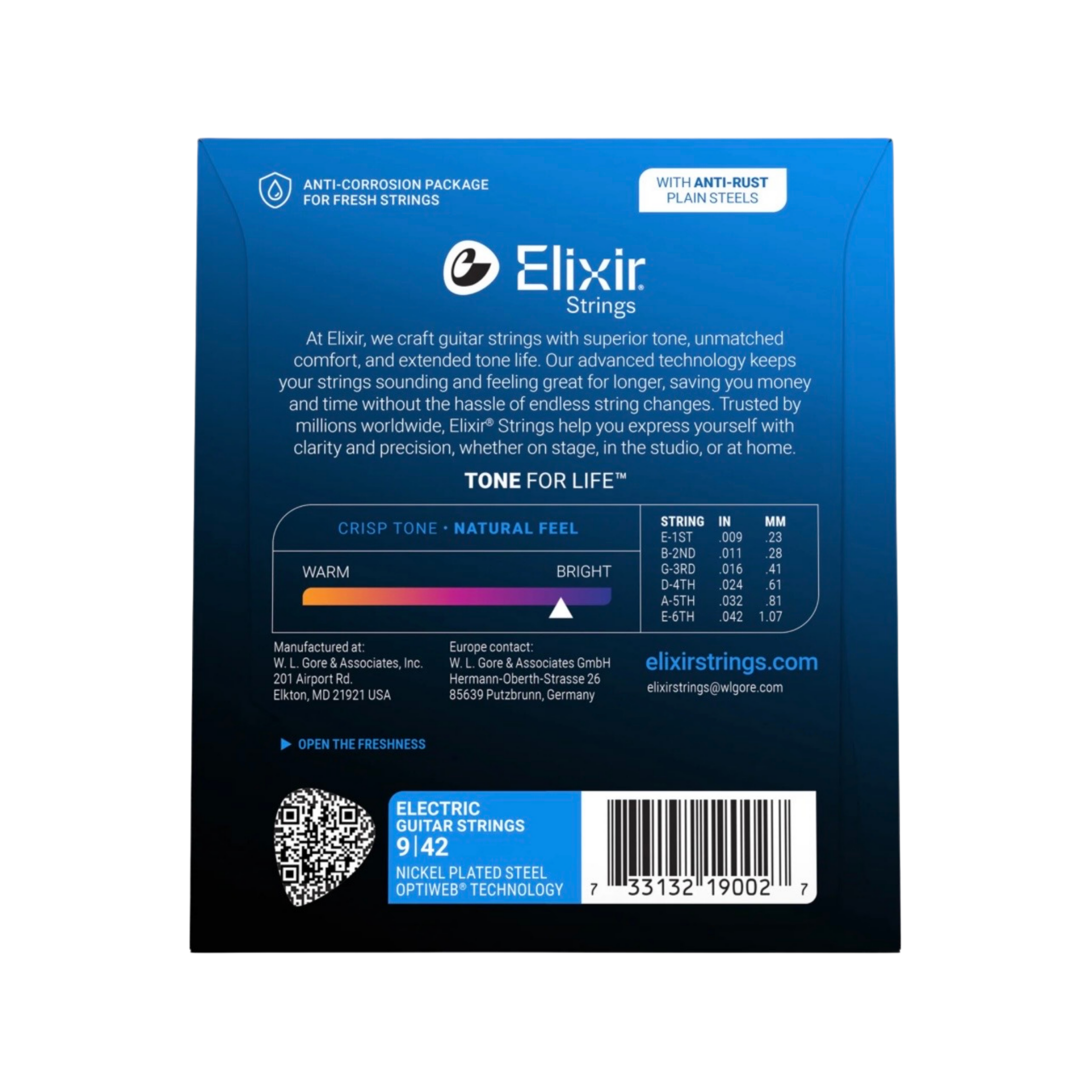 ELIXIR 19002 Optiweb Electric Guitar Strings, Super Light, 09-42