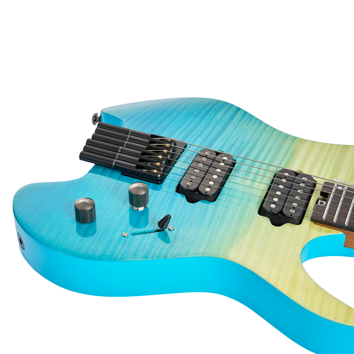 MOOER MHL100 Head-Less Electric Guitar Blue Burst
