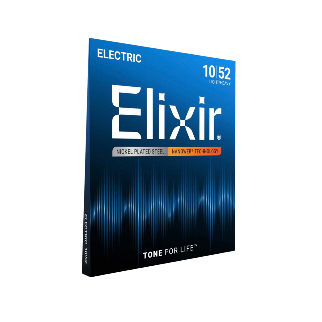 ELIXIR 12077 Nanoweb Electric Guitar Strings, Light-Heavy, 10-52