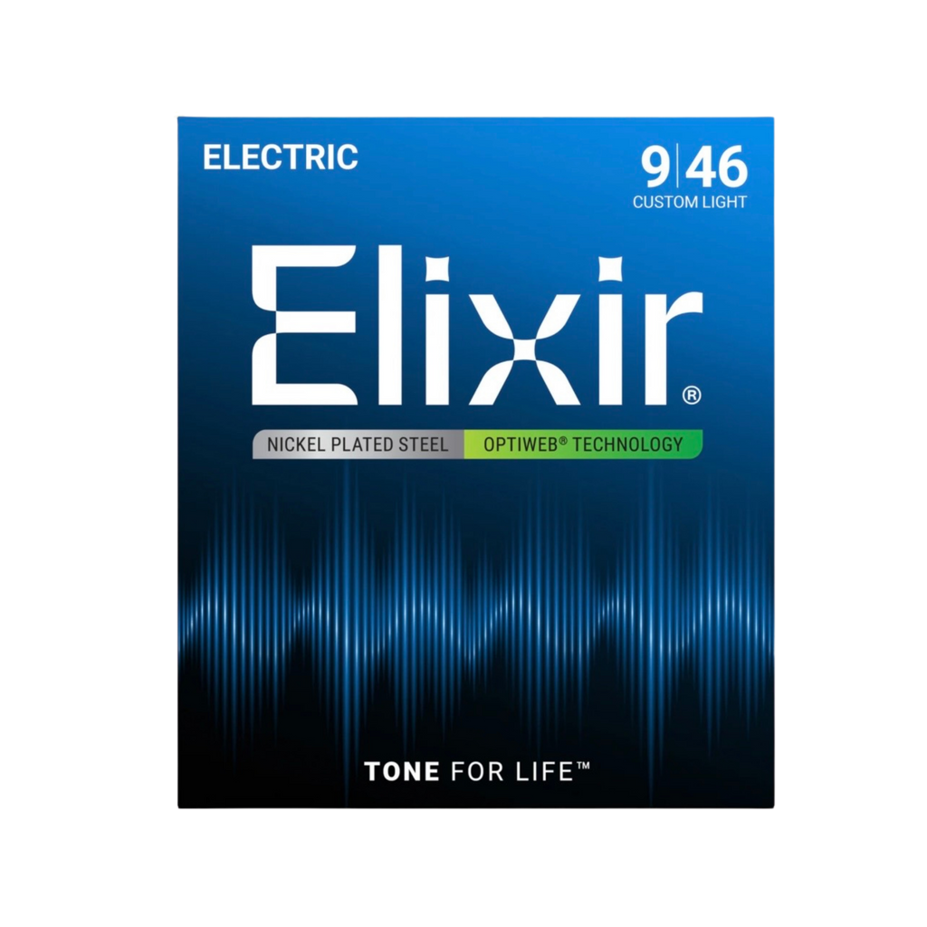 ELIXIR 19027 Optiweb Electric Guitar Strings, Custom Light, 09-46