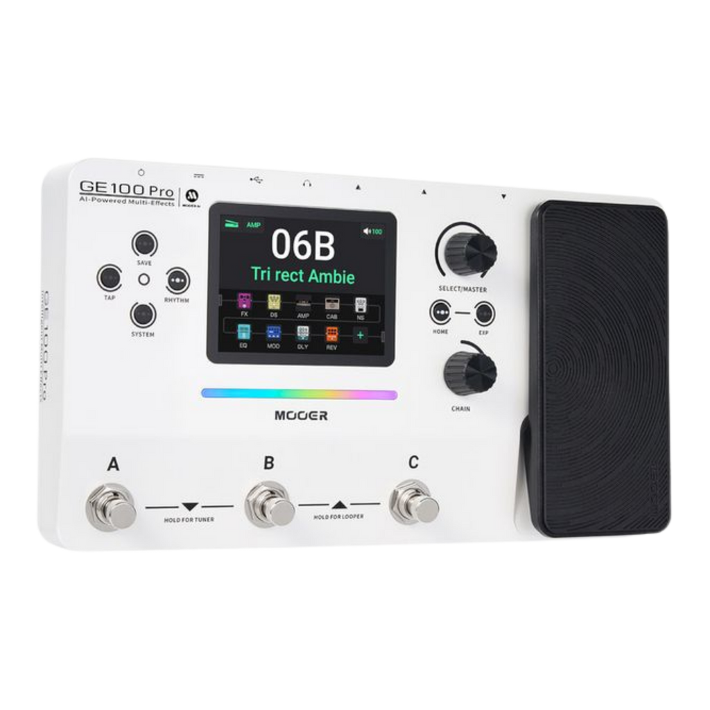 MOOER GE100 Pro White Multi-Effects Guitar Pedal