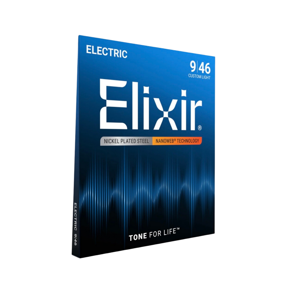 ELIXIR 12027 Nanoweb Electric Guitar Strings, Custom Light, 9-46