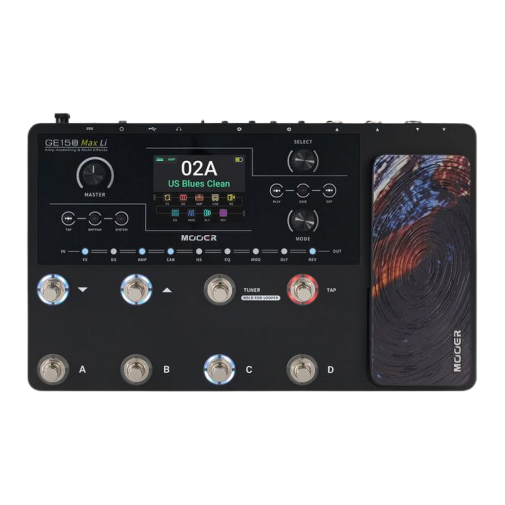 MOOER GE150 MAX Li Black Multi-Effects Guitar Pedal