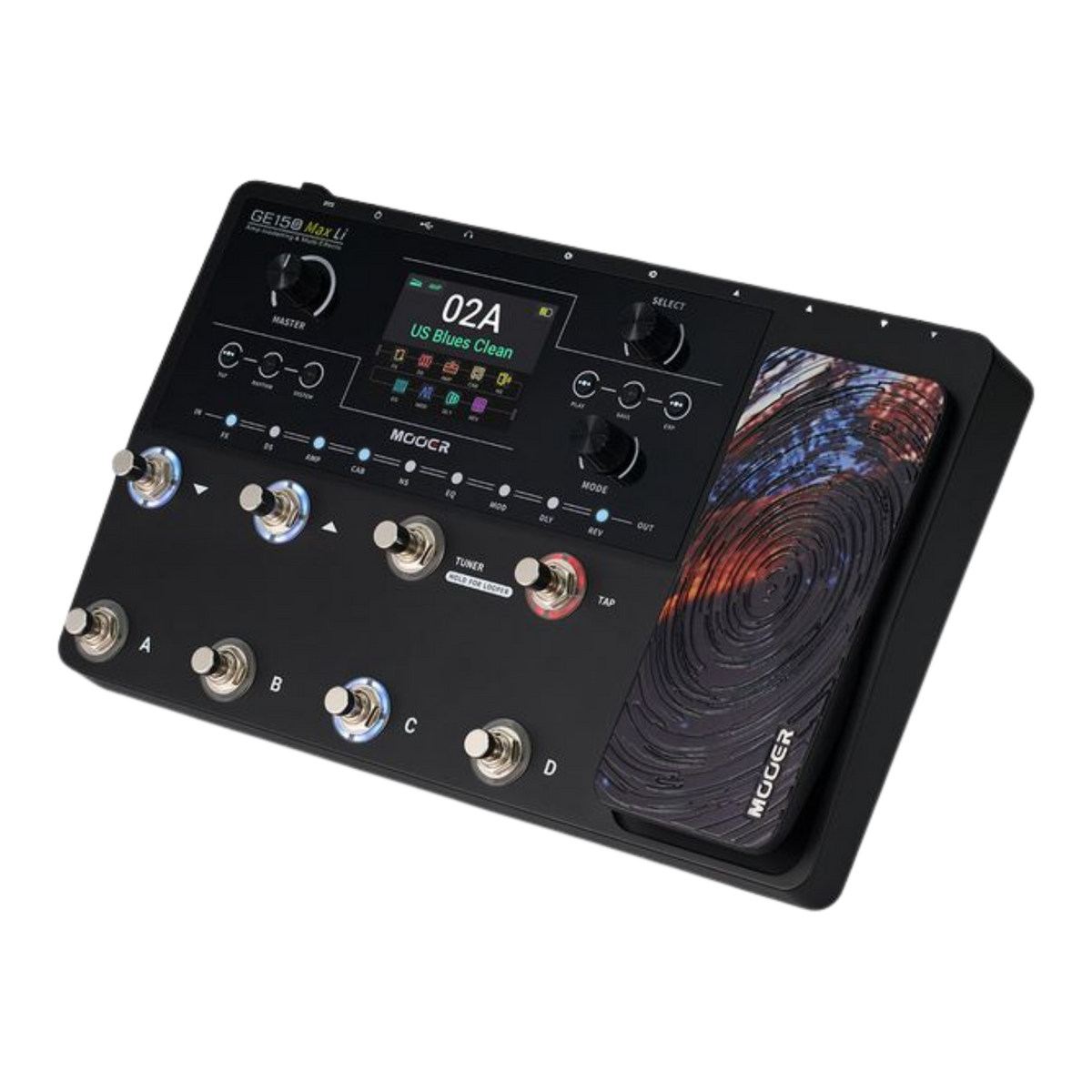 MOOER GE150 MAX Li Black Multi-Effects Guitar Pedal