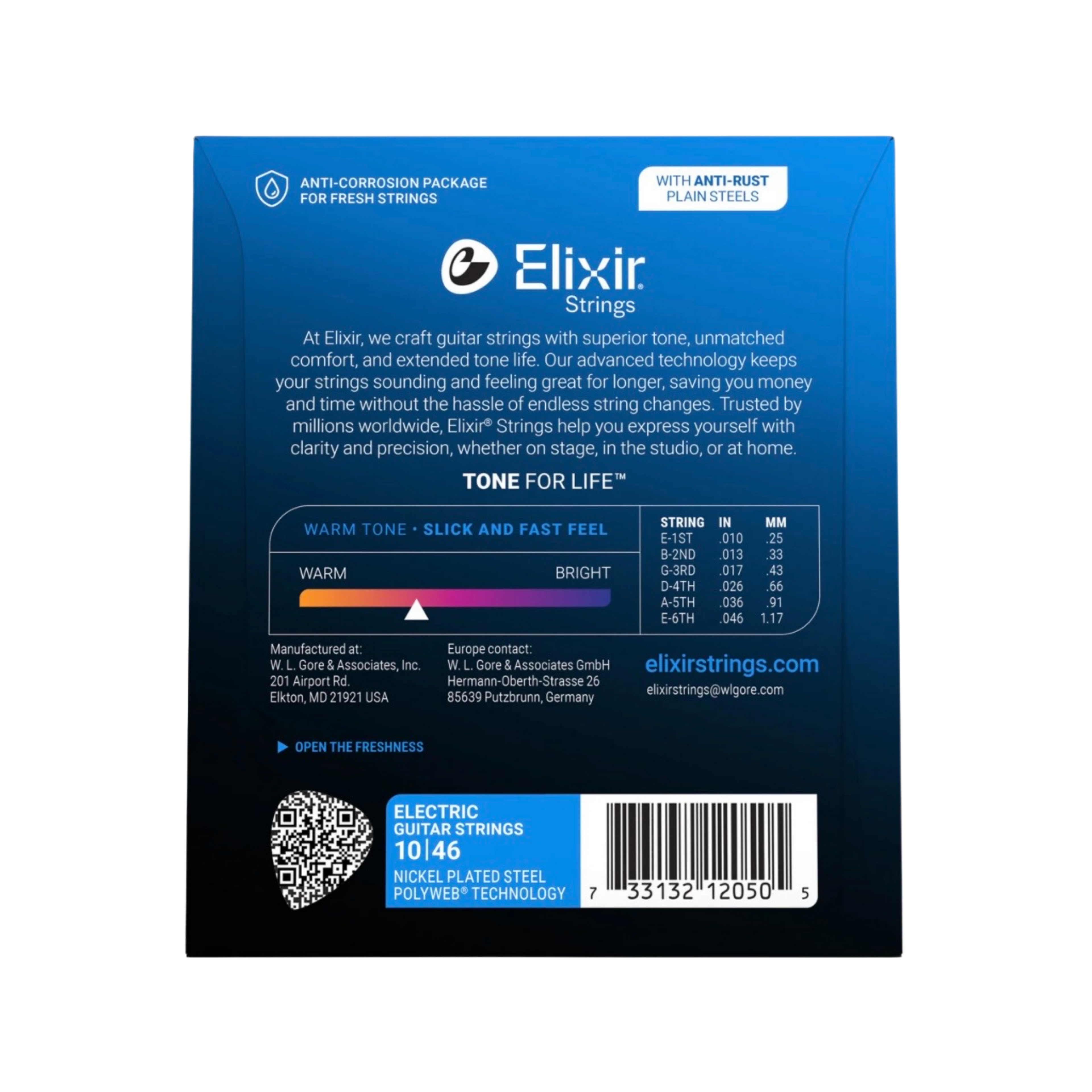 ELIXIR 12050 Polyweb Electric Guitar Strings Light 10-46