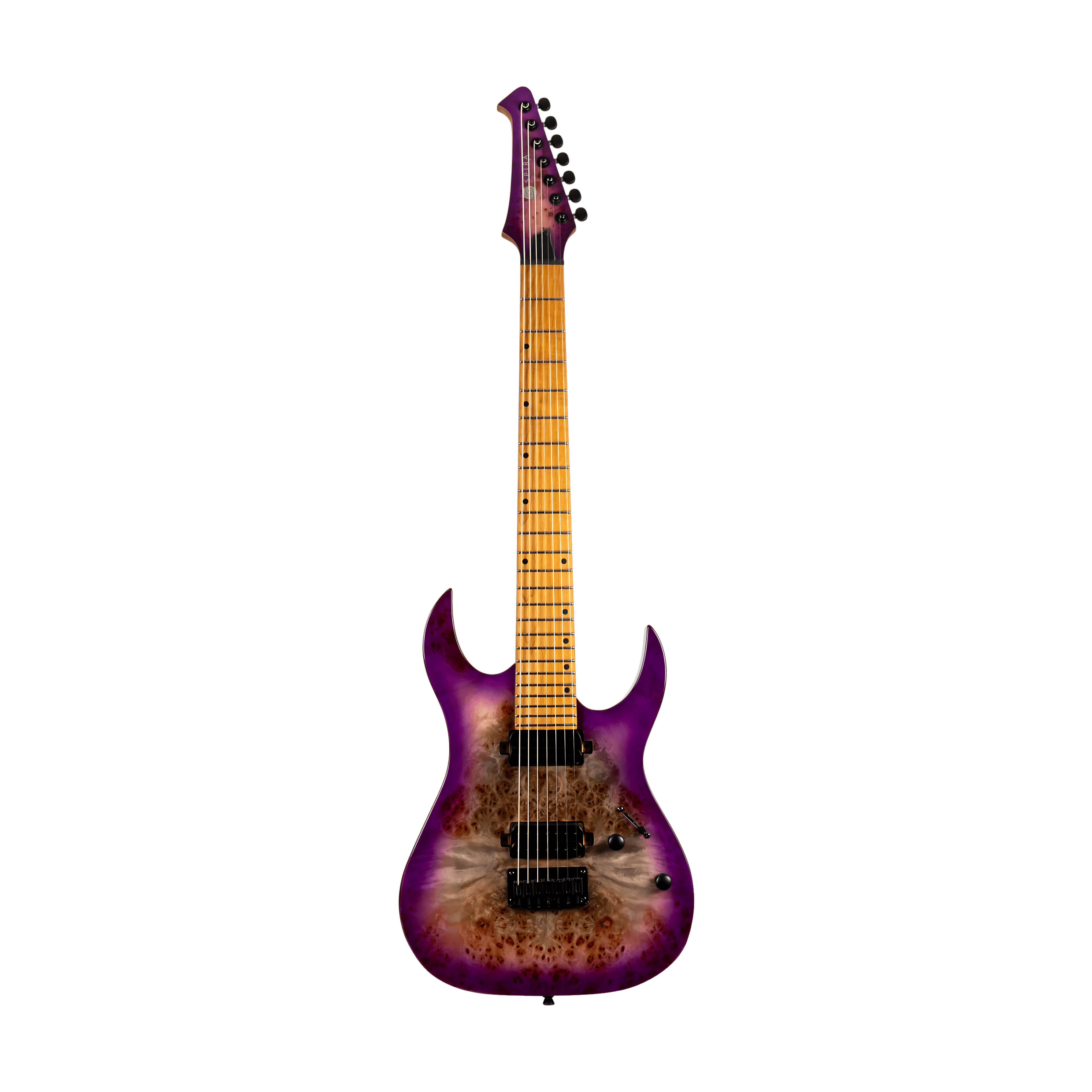 SPIRA S457 TPP Stratocaster Electric Guitar 7 String Trans Purple